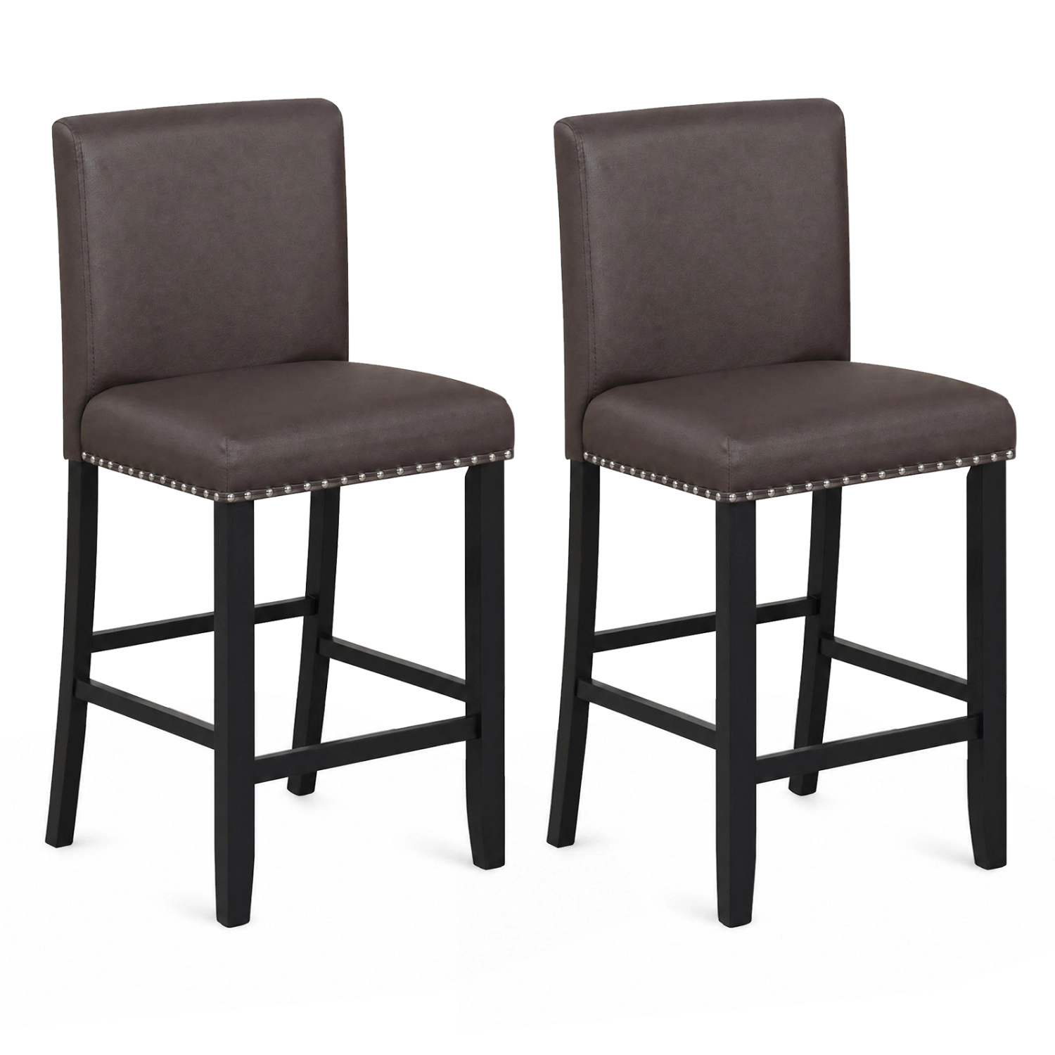LJG Set of 2 Bar Stools with Back for Kitchen Island