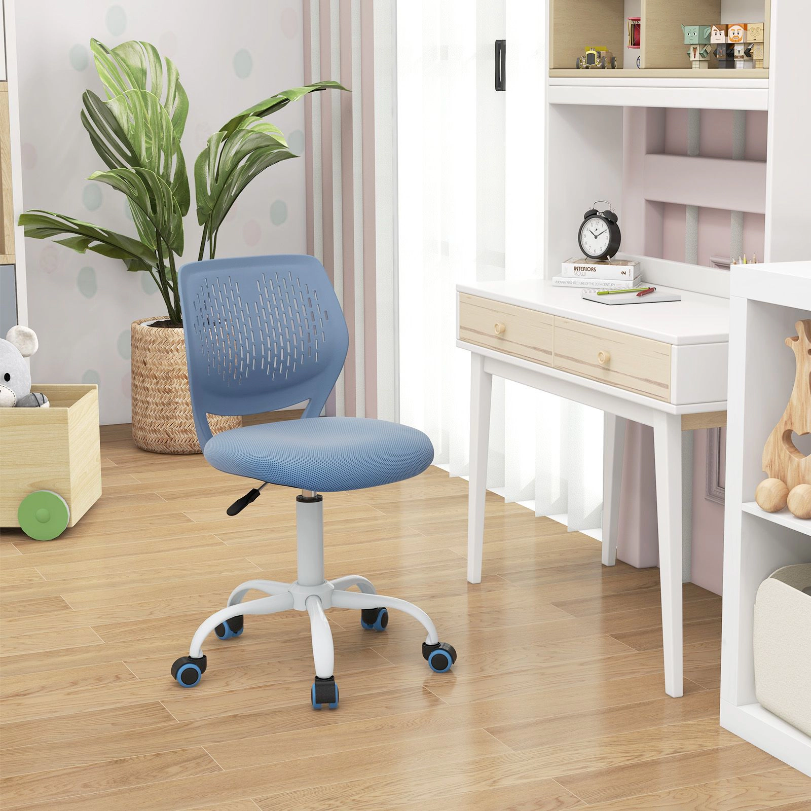 SlickBlue Children Swivel Task Chair with Rolling Casters and Seat