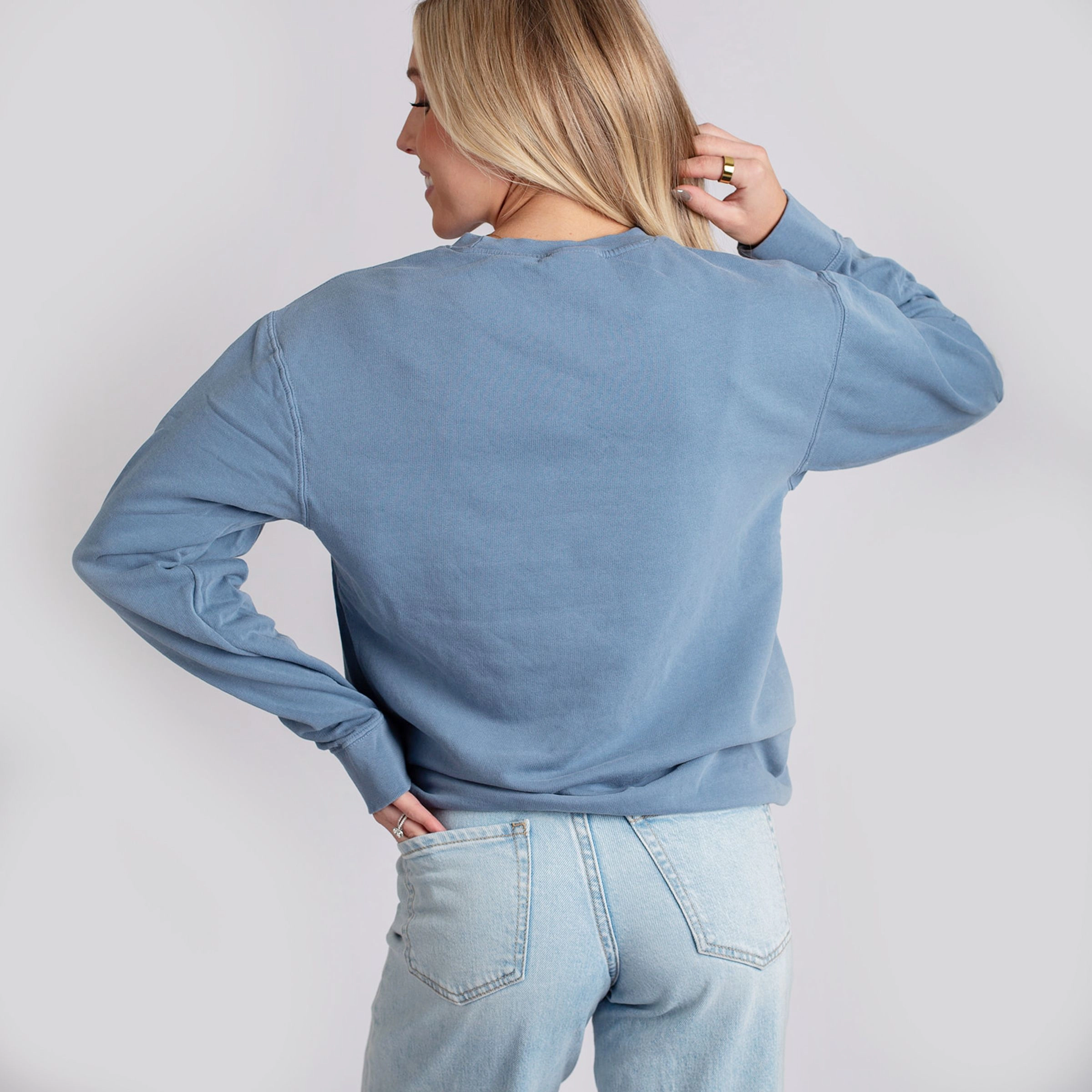 Simply Sage Market - Hello Winter Circle Women's Lightweight Garment Dyed Sweatshirt