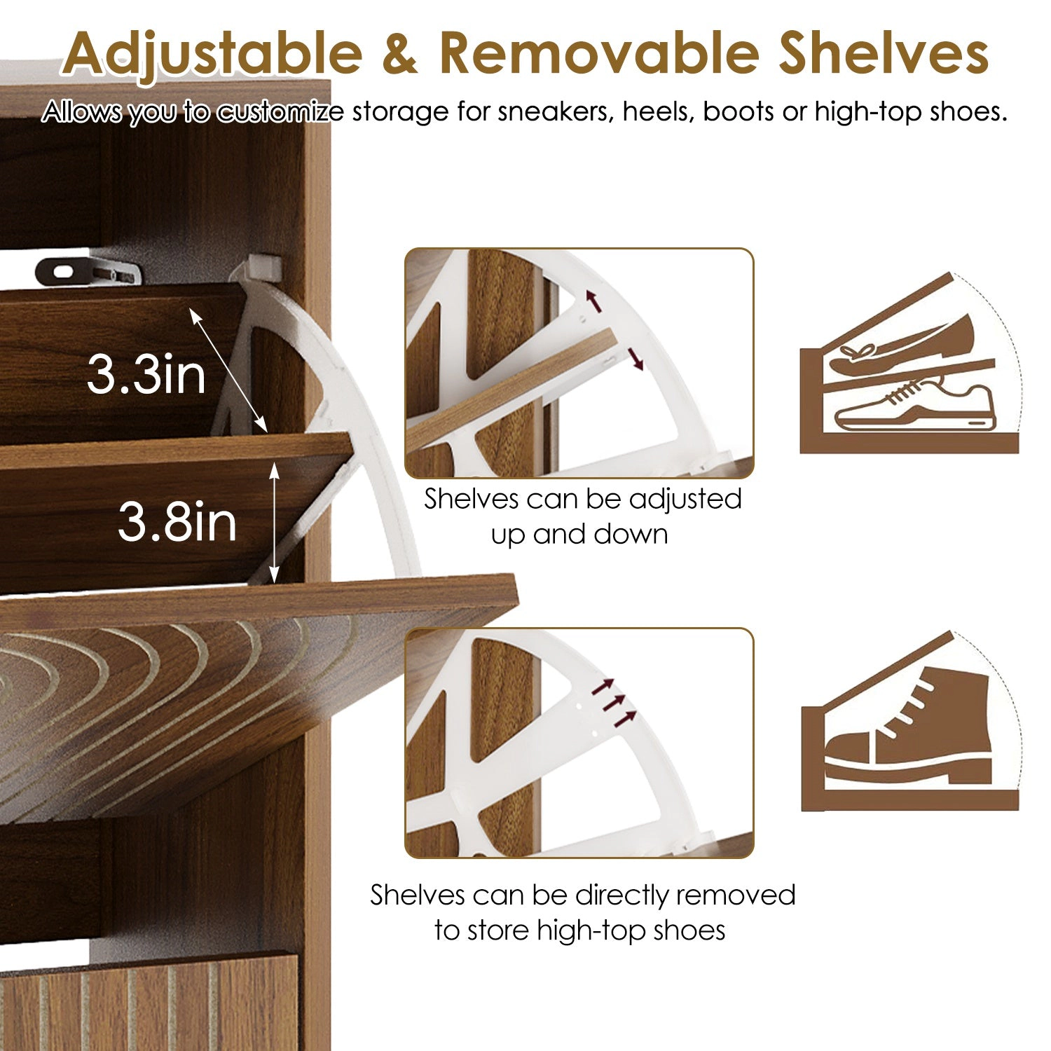 GBruno 2-Drawer Slim Shoe Storage Cabinet