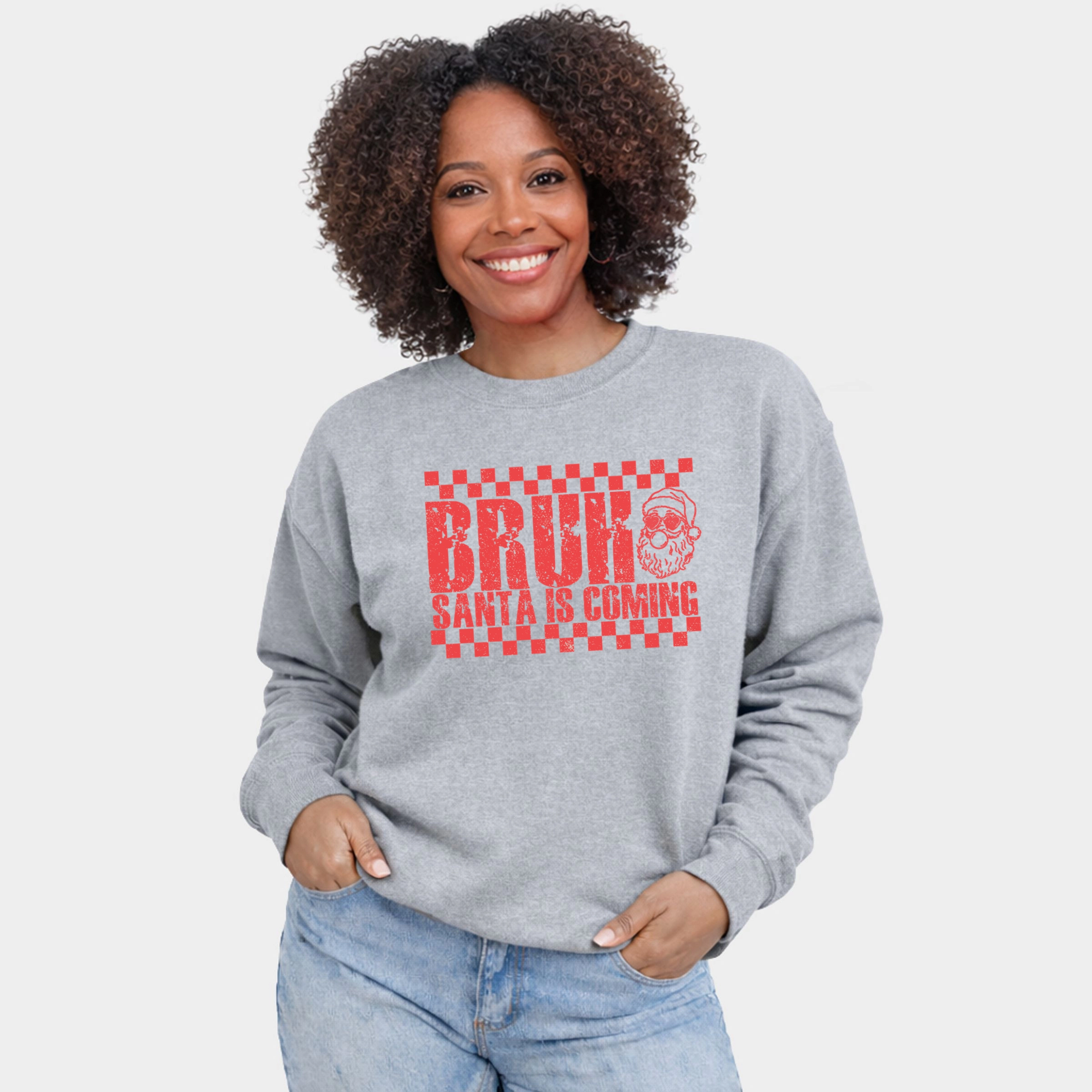 Simply Sage Market - Women's Graphic Sweatshirt Bruh Santa is Coming