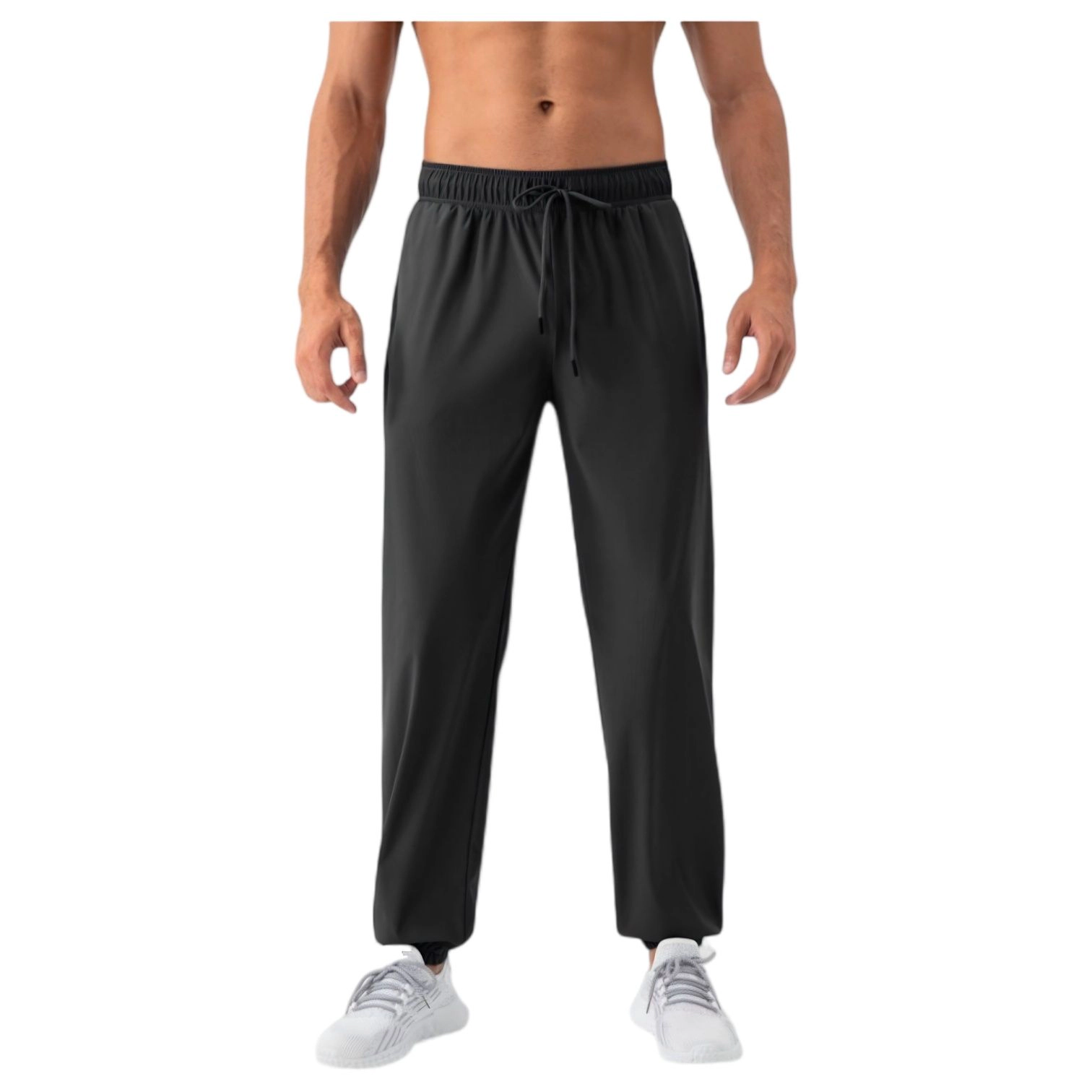 Anna-Kaci Men's Lightweight Stretch Lounge Pants with Adjustable Drawstring Waist and Straight-Leg Fit