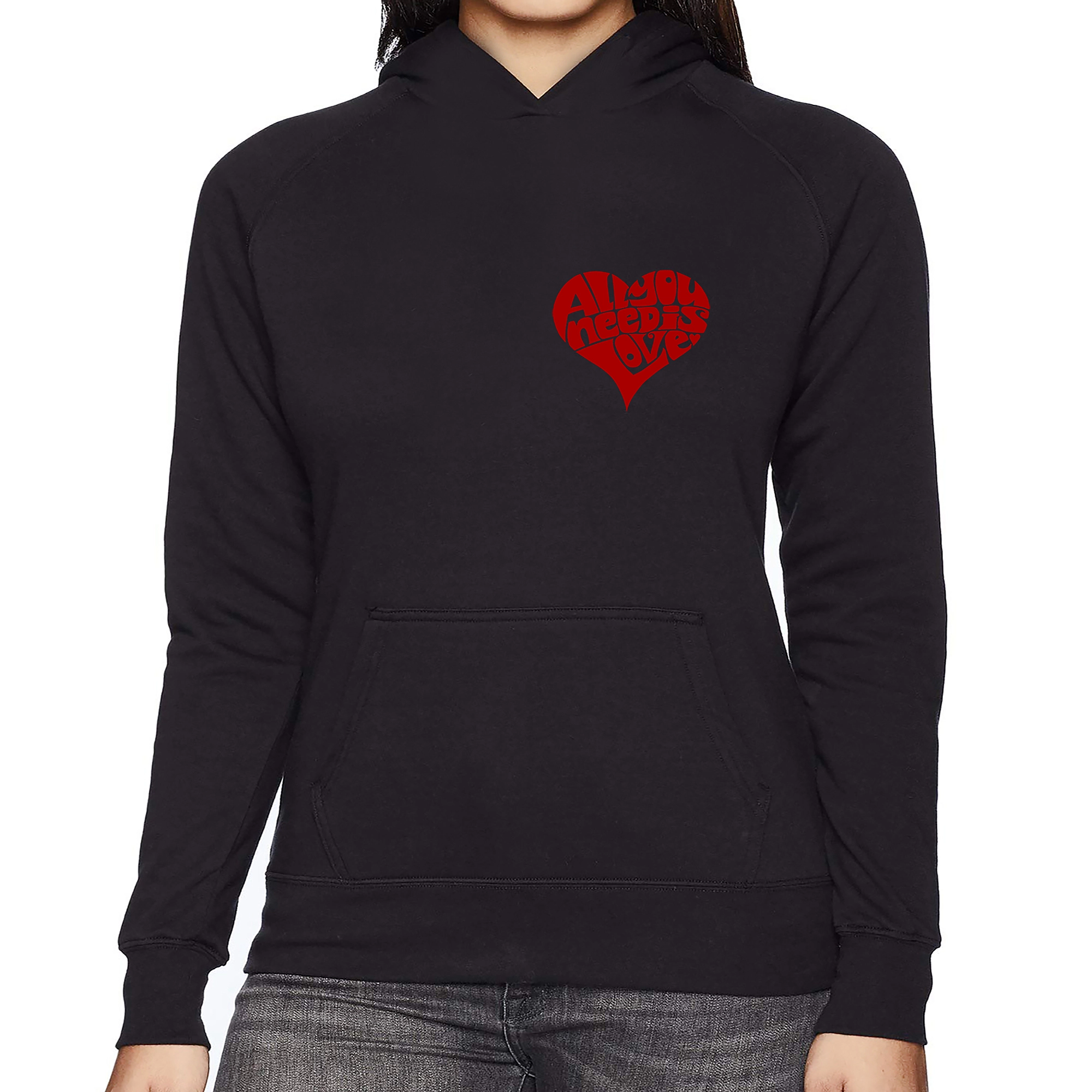 LA Pop Art All You Need is Love - Women's Word Hooded Sweatshirt