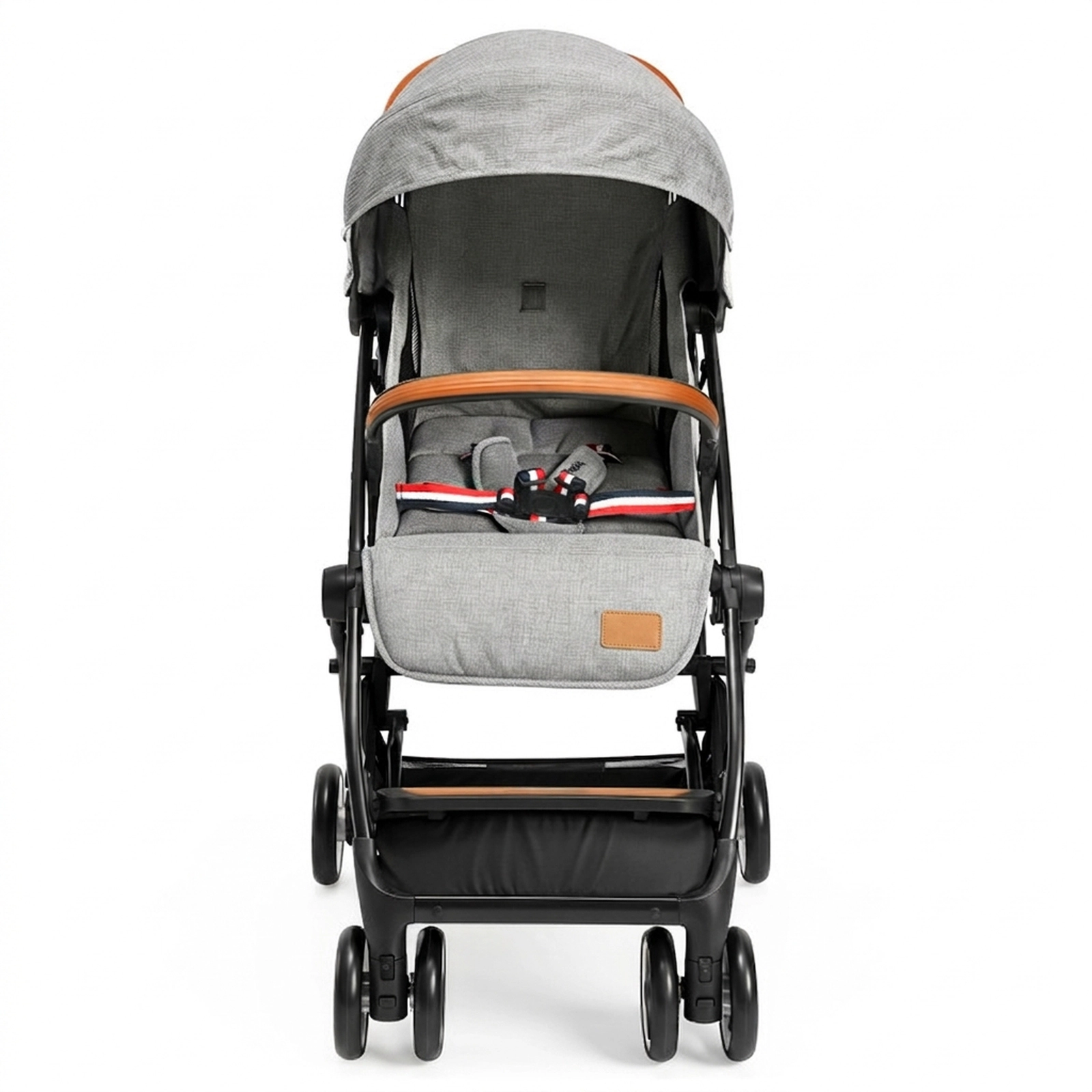 SUGIFT Gray 33-lb Capacity Lightweight Aluminum Baby Stroller with One-Button Fold and Mosquito Net