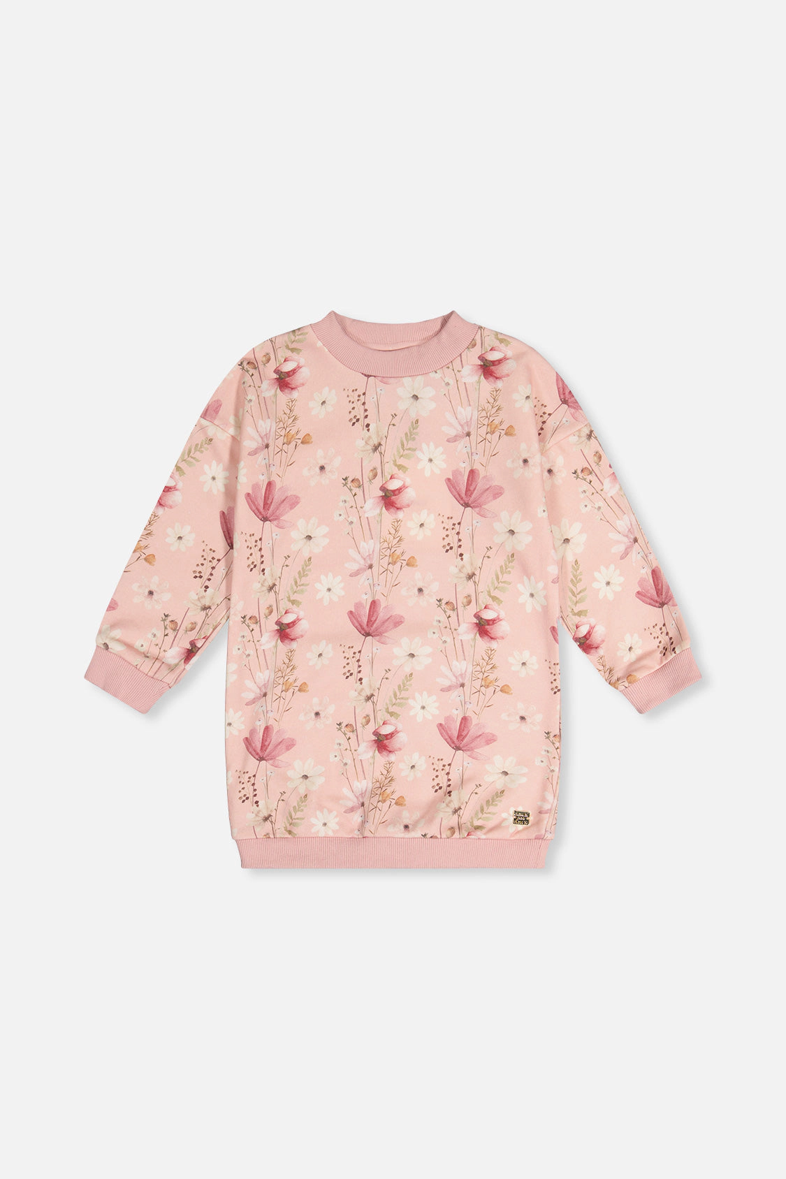 Deux par Girls French Terry Dress with Printed Flowers