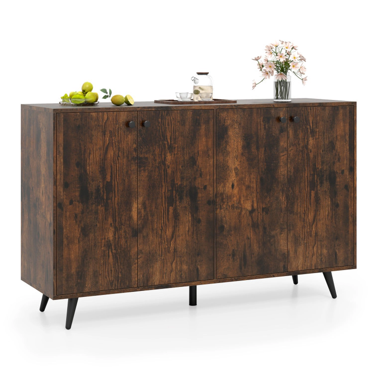 Hivvago Buffet Sideboard Mid Century Modern Storage Cabinet With Adjustable Shelves