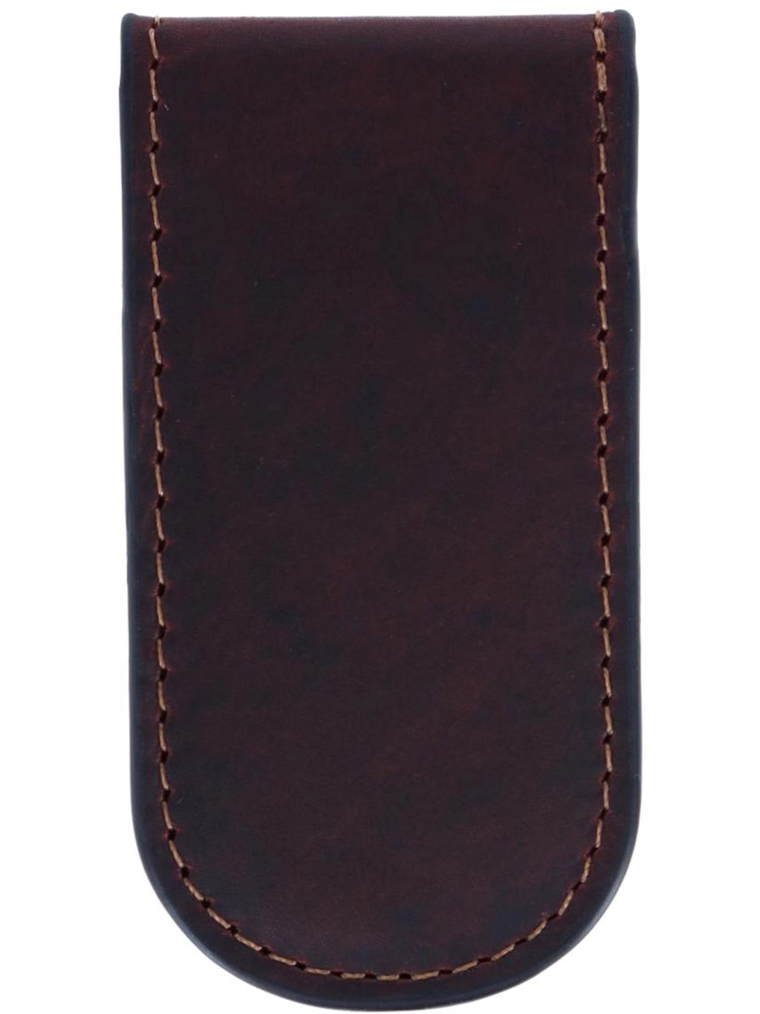 American Bison Men's Oil Pull Up Leather Magnetic Money Clip