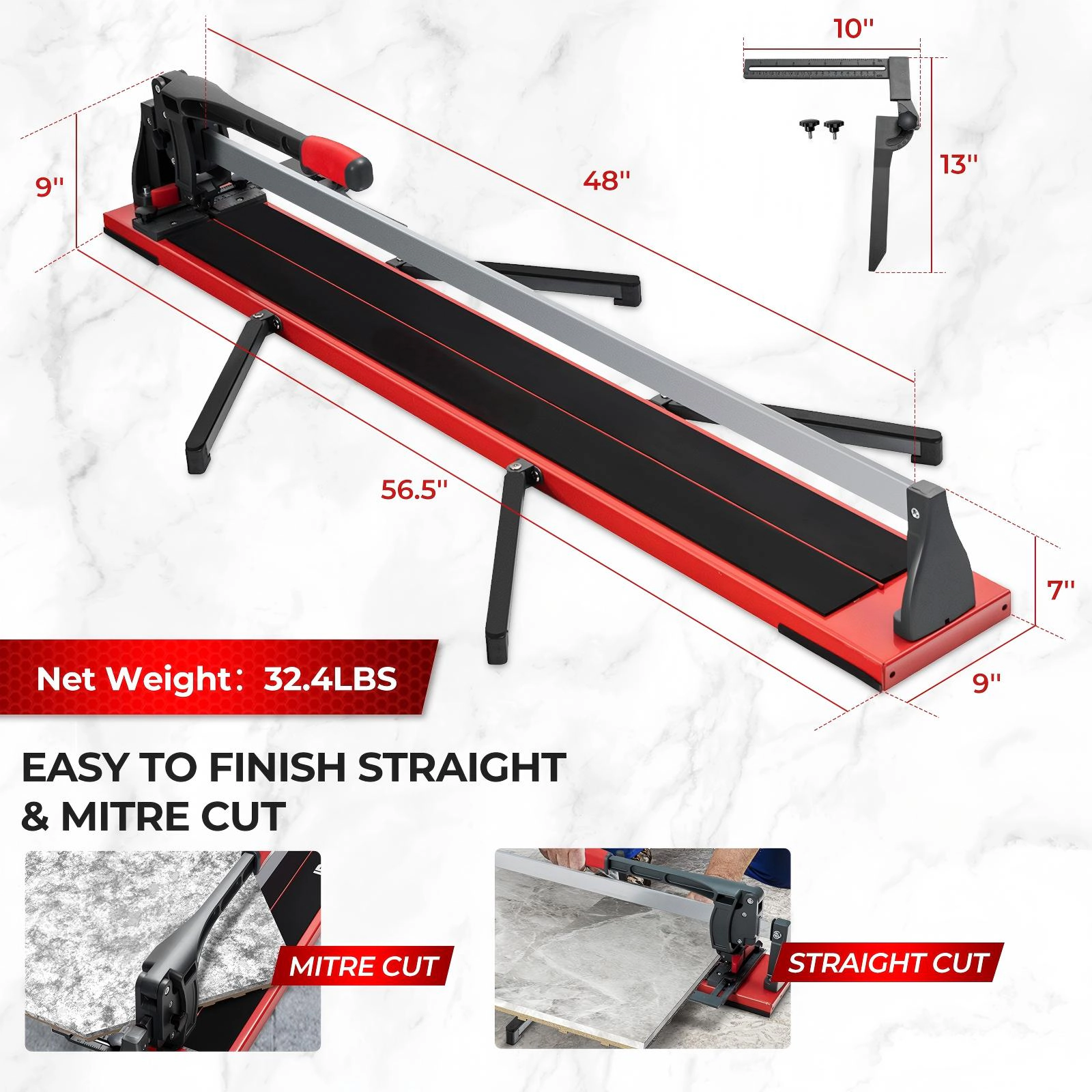 SUGIFT 48-In Manual Tile Cutter Porcelain Cutter Machine 31.5-lb Net Weight As The Picture Shows