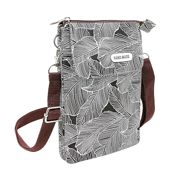Wrapables Mini Crossbody Cell Phone Bag, Front Flap / Brown Leaves ...