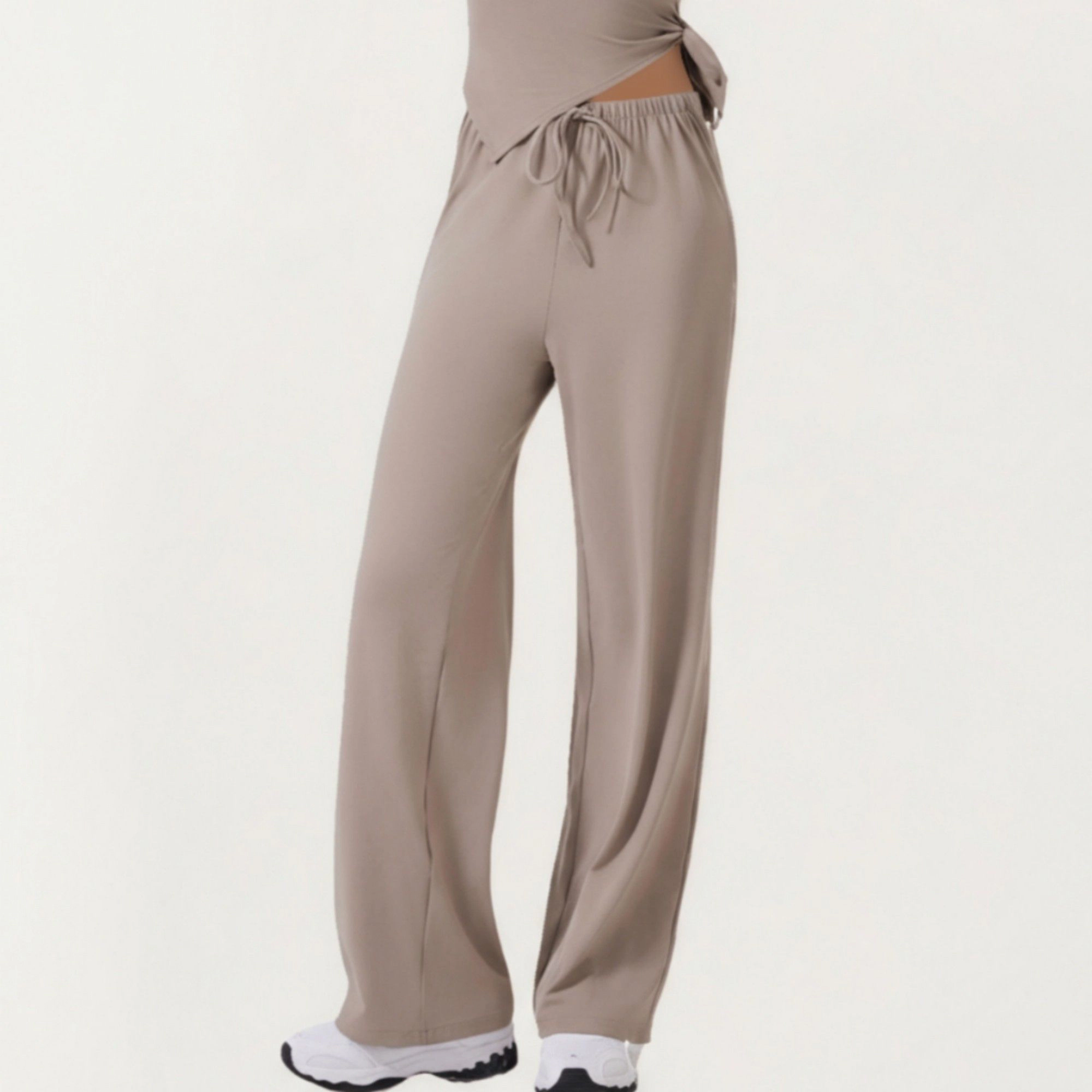 Anna-Kaci Women's High-Waist Drawstring Wide-Leg Sweatpants with Relaxed Fit