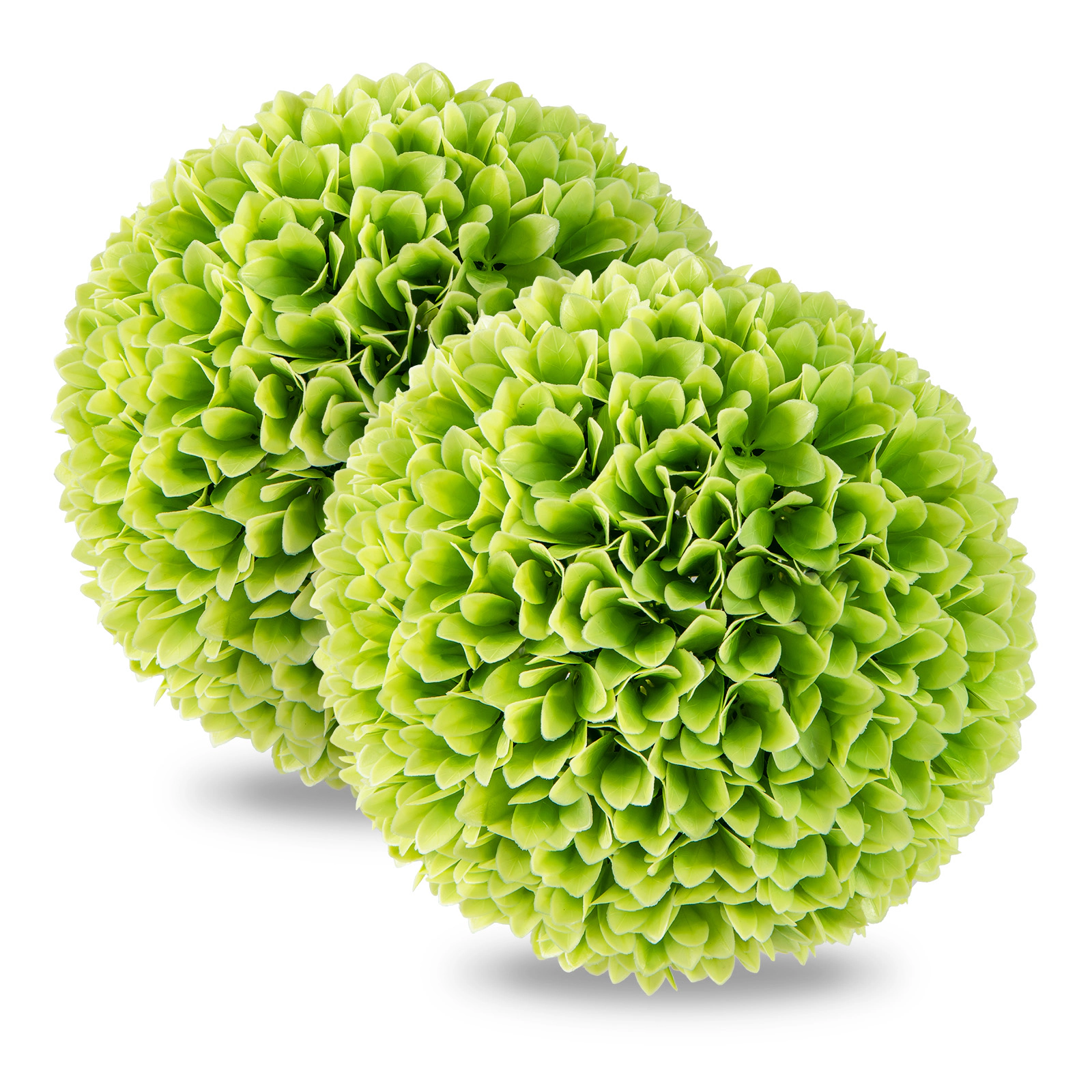 SUGIFT Set of 2 Artificial Boxwood Topiary Balls 11-in Outer 7.5-in Inner Diameter Fits 11-in Pots 2-lb Green