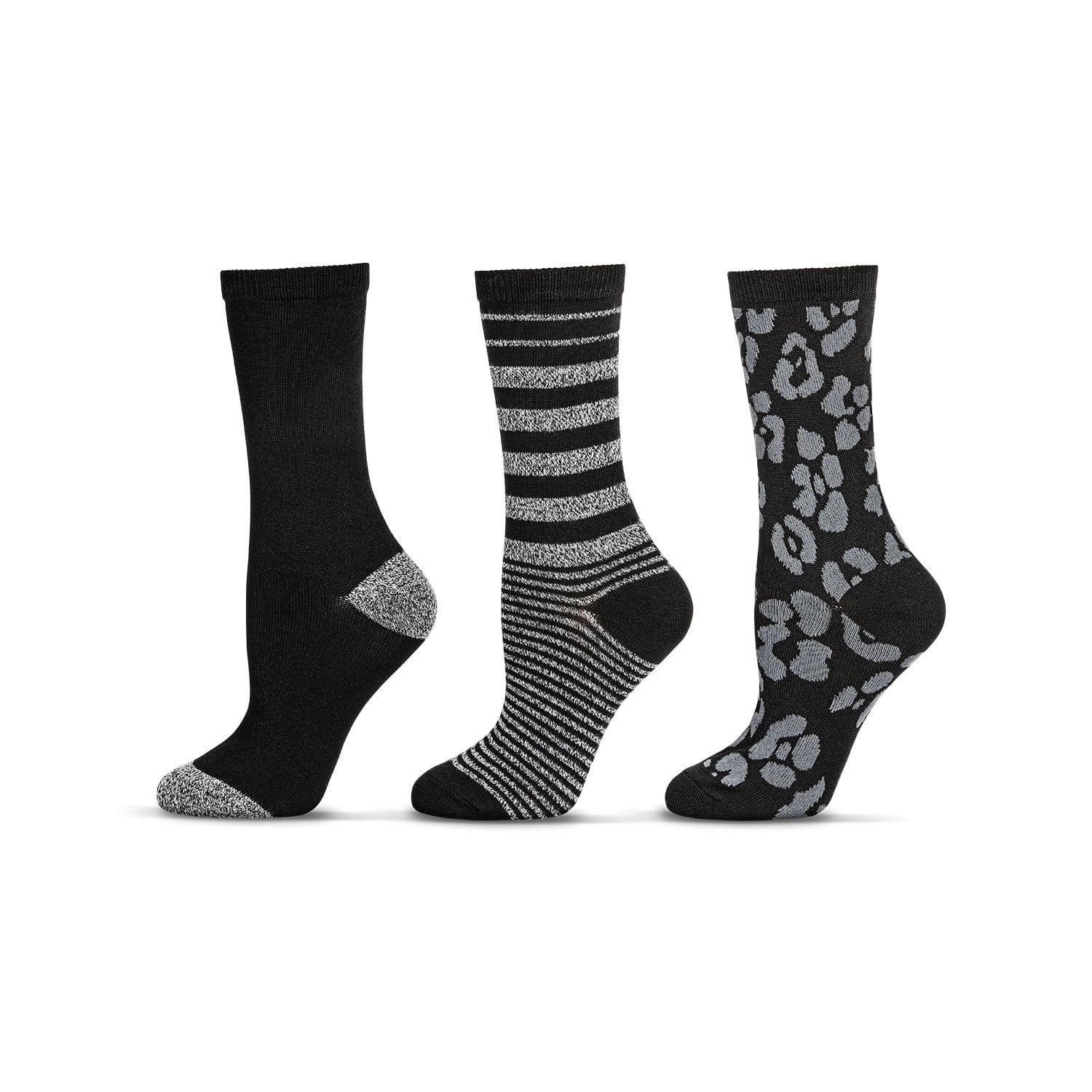 MeMoi 3 Pairs Women's Buttersoft Variety Novelty Crew Socks