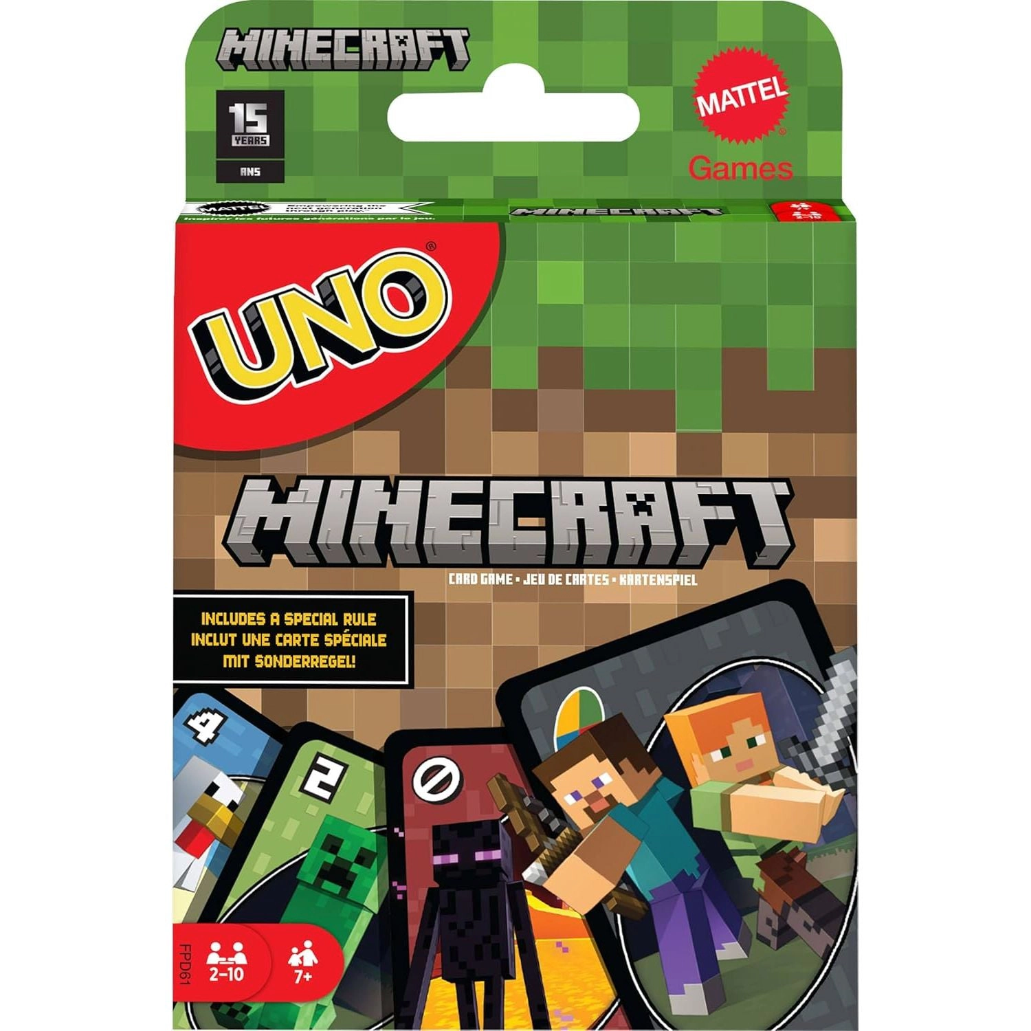 Mattel UNO Minecraft Card Game with Creeper Rule