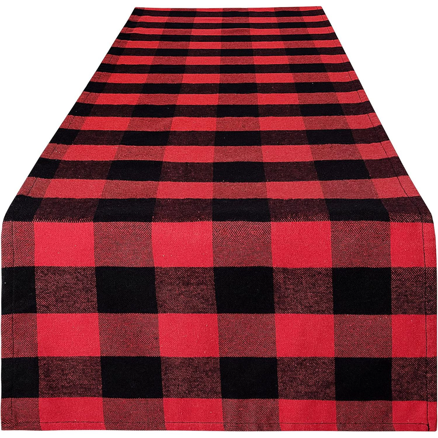 Zulay Home 14"x72" Table Runner - Thick Poly Cotton Buffalo Plaid Runners