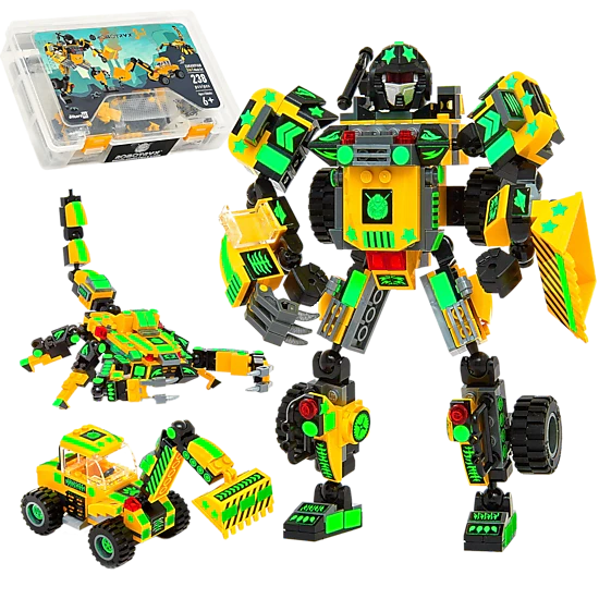 Robotryx Kids Zakarpian 3-in-1 Construction Robot Set - 238-Piece