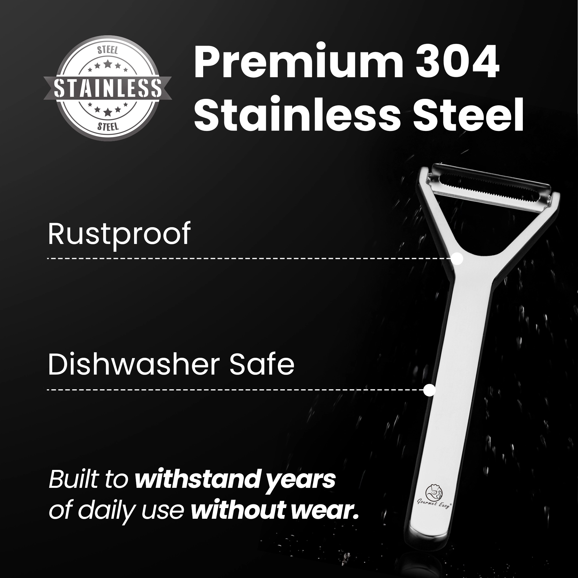 Gourmet Easy Vegetable Peeler, Y Peeler, Citrus Peeler, Stainless Steel Lemon Peeler
