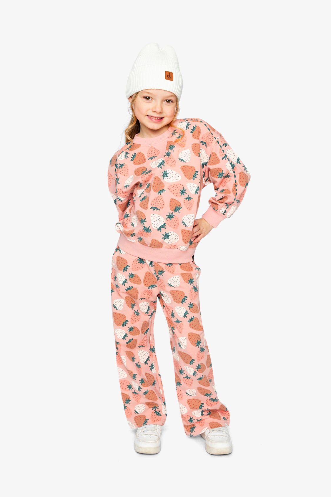 Deux par Girls Strawberry Print Wide Leg Sweatpants