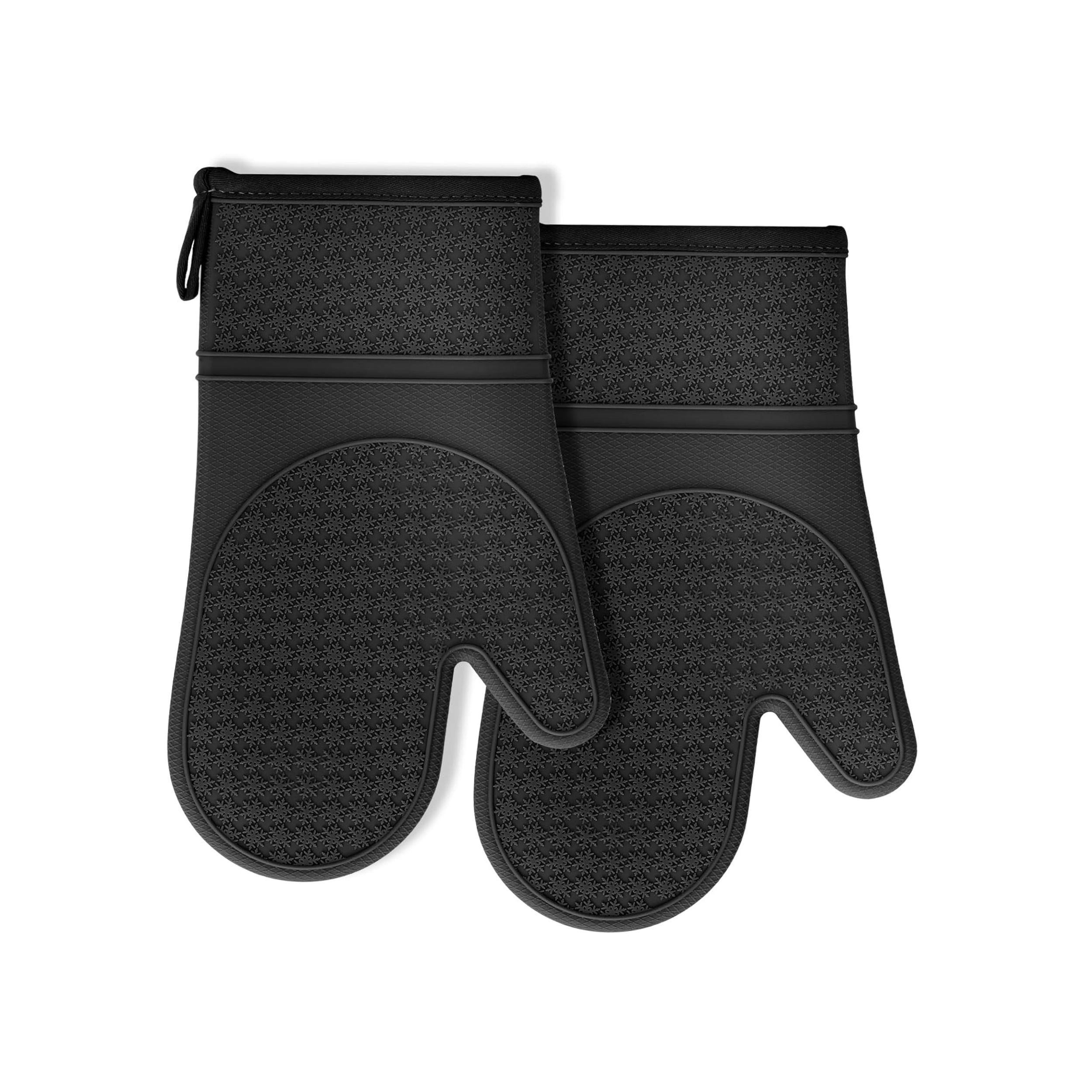 Stock Preferred Pack of 2 Silicone Heat Resistant Oven Mitts with Cotton Lining 11.6 Inch