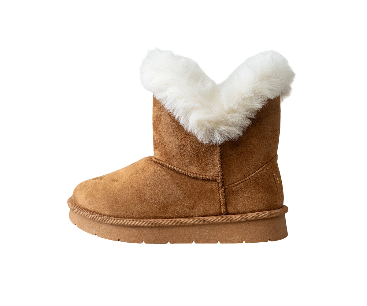 bebe Girl's Cozy Boot With Fur Trim