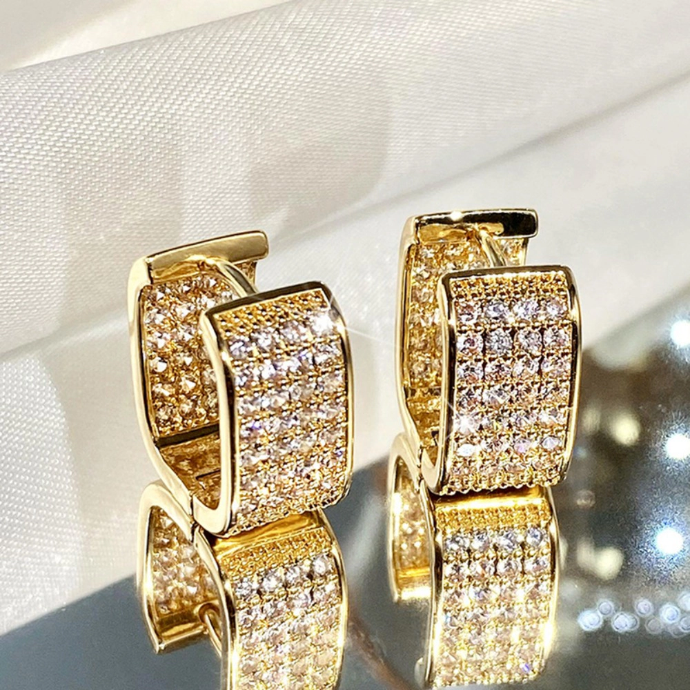 Luxury Paved Cubic Zirconia Hoop Earrings for Women