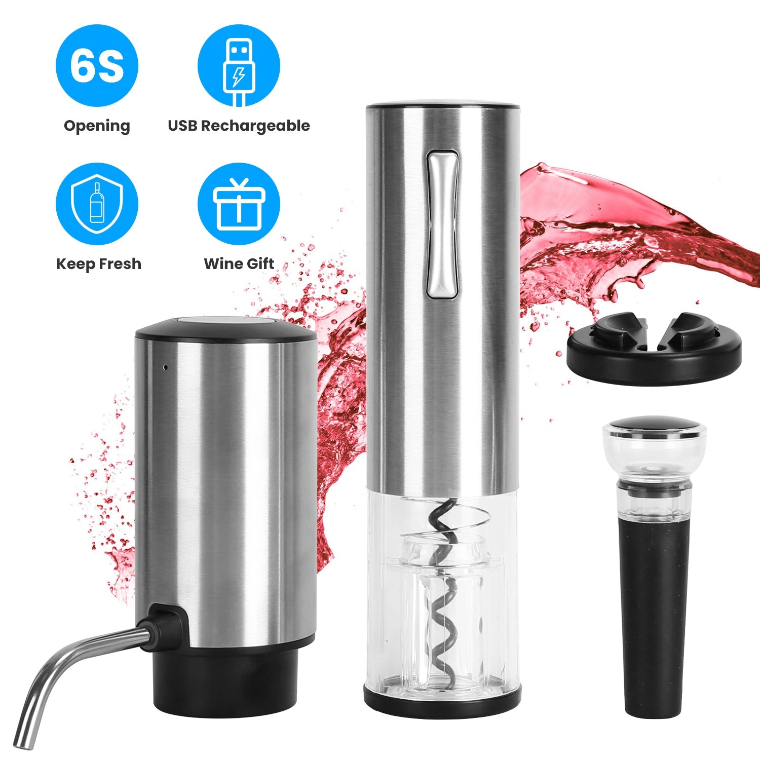 GBruno 4-in-1 Electric Wine Opener Set