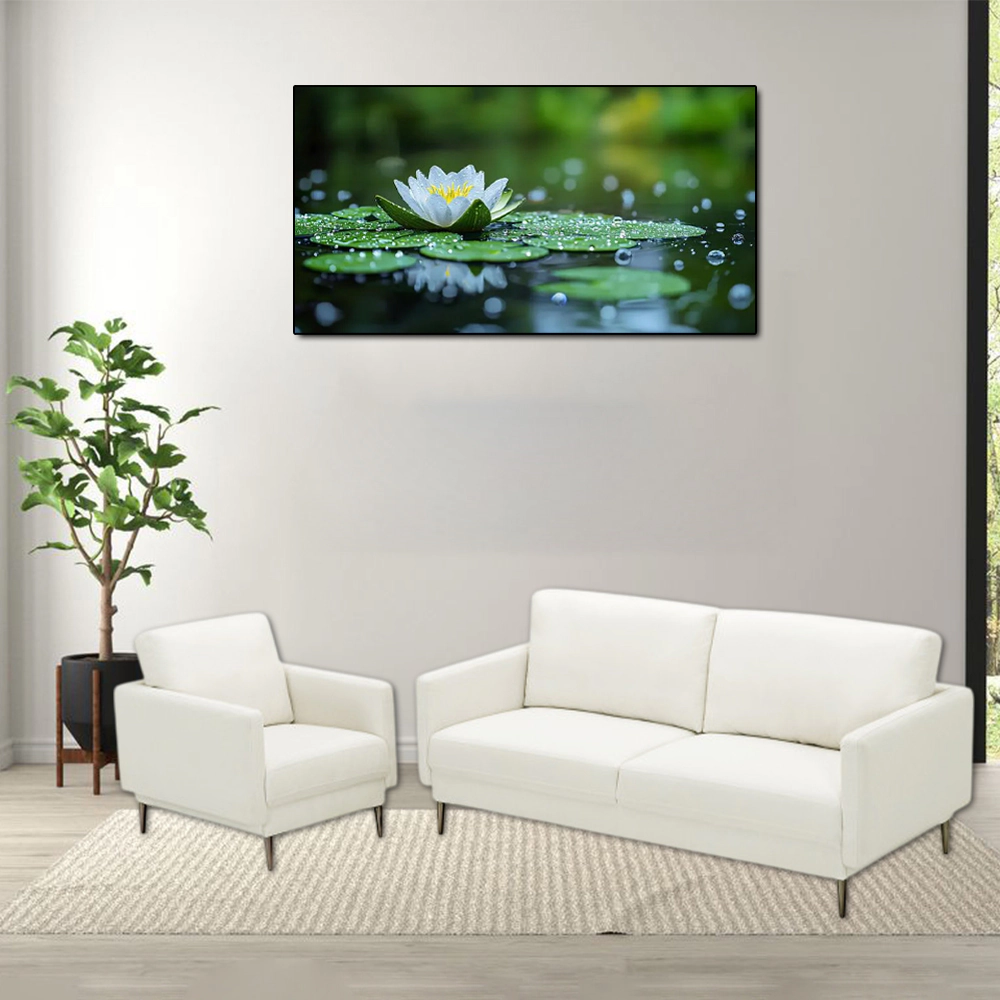 Hivvago Contemporary Upholstered Sofa with Sturdy Metal Legs and Plush Back Cushions