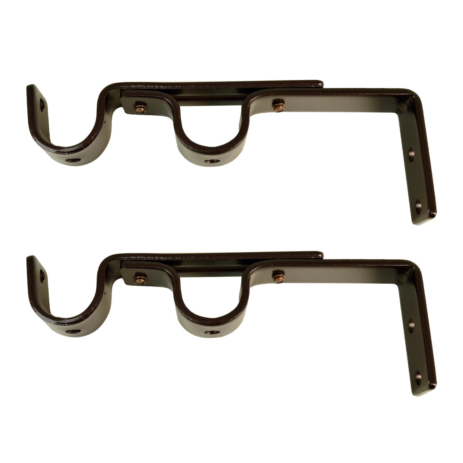Versailles Double Wall Brackets for 7/8" - 1" Front, and 5/8" - 3/4" Back 6.5" - 9" Projection Pair Espresso
