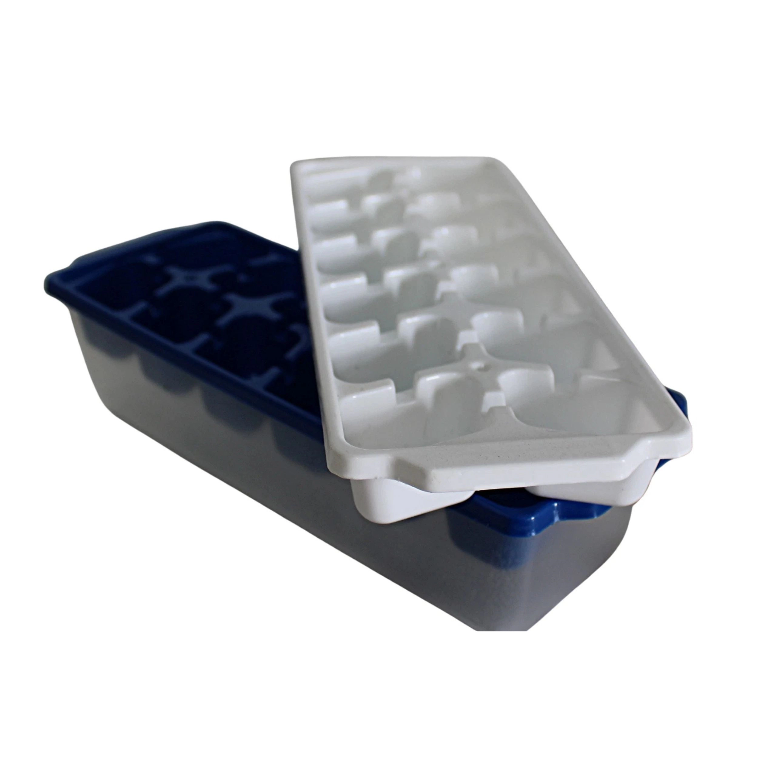 Home Collection Pack of 2 BPA-Free Ice Cube Trays with Storage Bin
