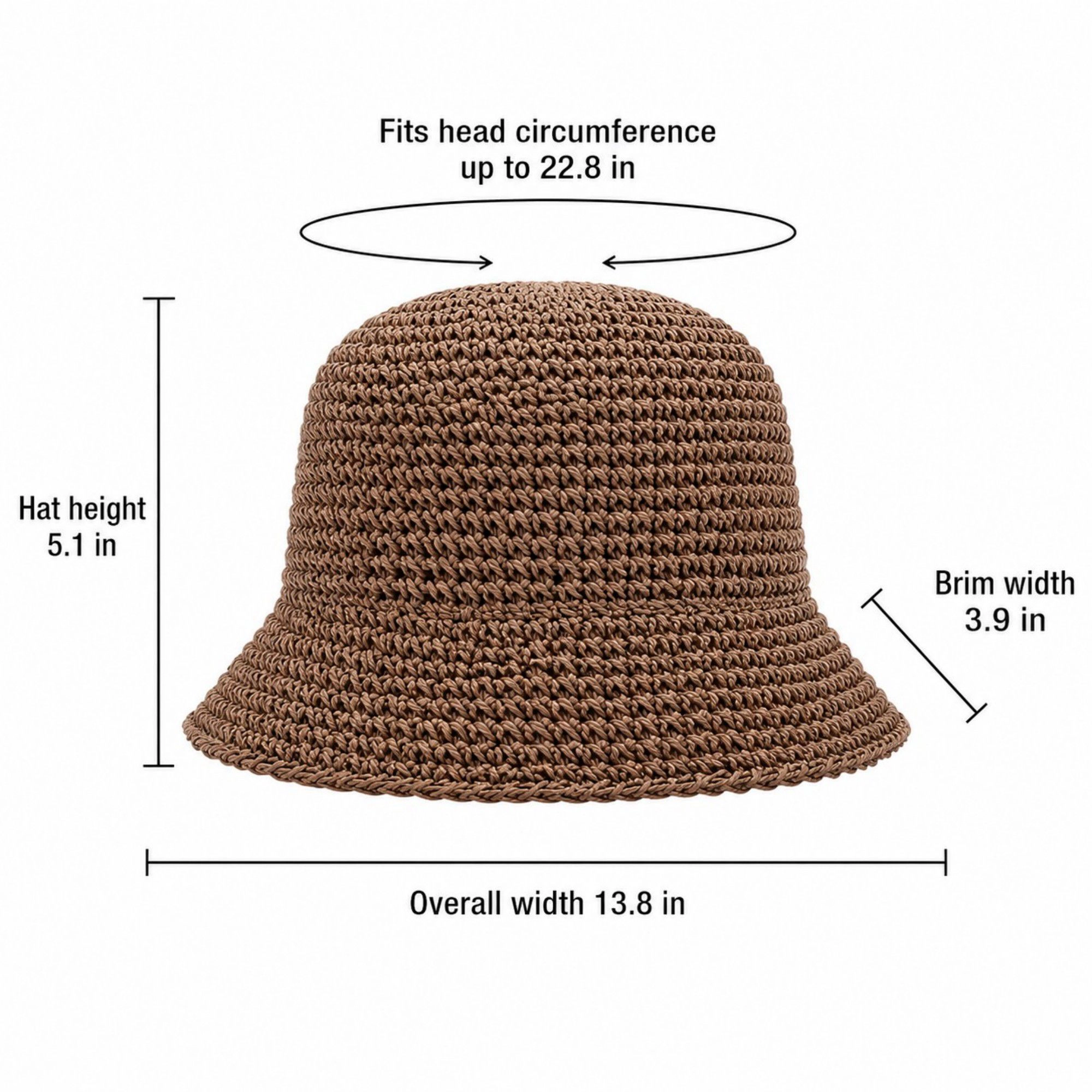 Anna-Kaci Women's Summer Bucket Hat - Lightweight Straw Sun for Vacation and Beach