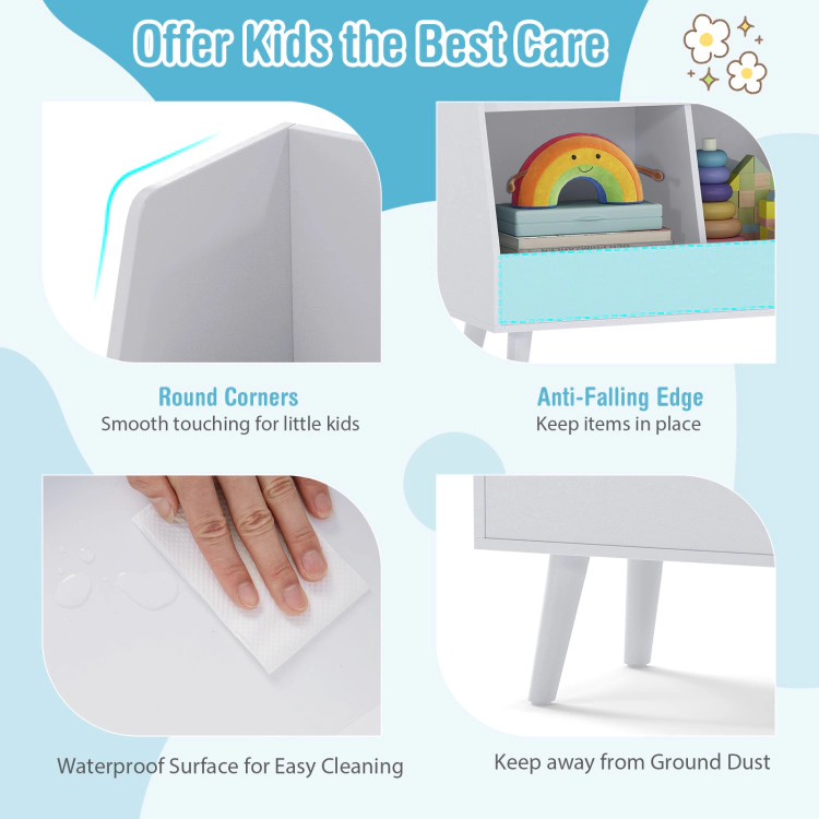 Hivvago 5-Cube Kids Bookshelf and Toy Organizer with Anti-Tipping Kits
