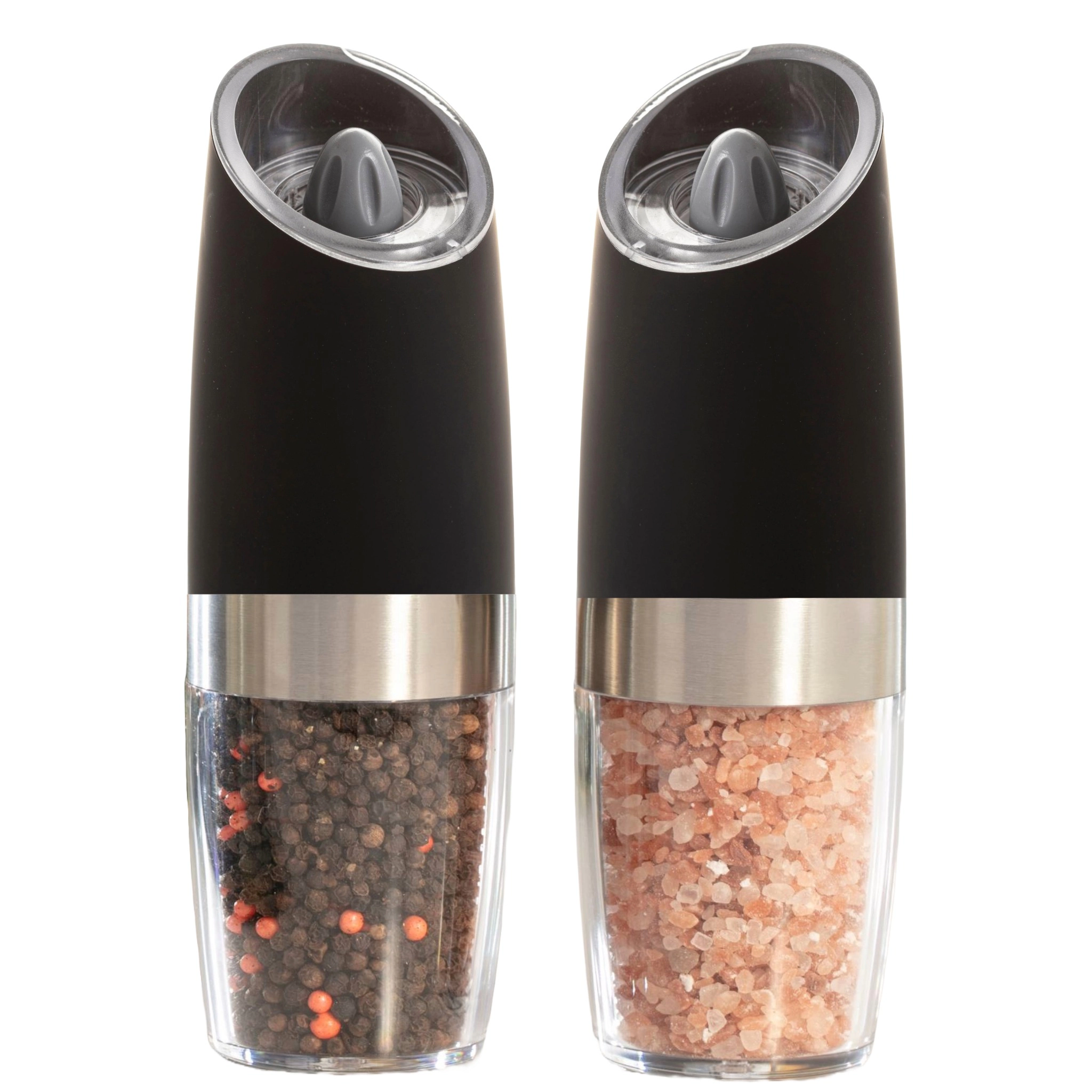 Luminuxe Gravity Electric Pepper and Salt Grinder Set – One-Handed Automatic Operation, Adjustable Coarseness, LED Light