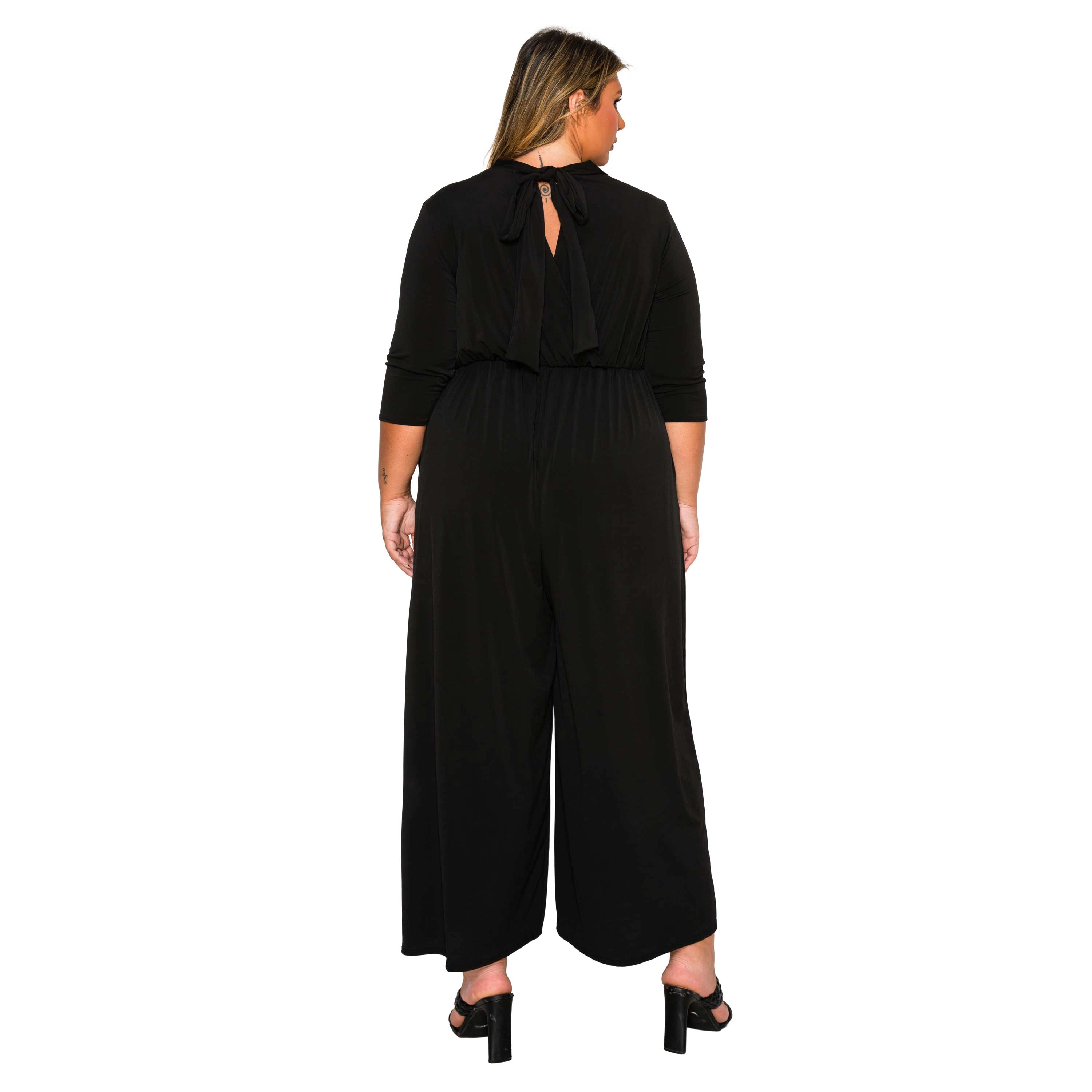 L I V D Women's Plus Summer Wide Leg Pocket Jumpsuit