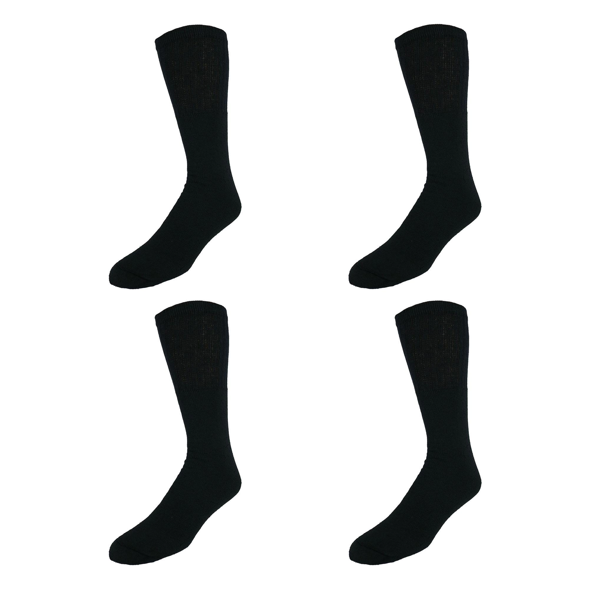 CTM Men's Tube Cotton Blend Casual Socks 4 Pair Value Pack