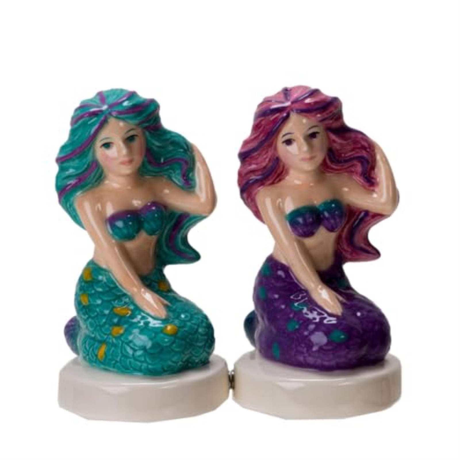 Pacific Giftware Seaside Serenade Mermaids Ceramic Magnetic Salt and Pepper Shaker Set