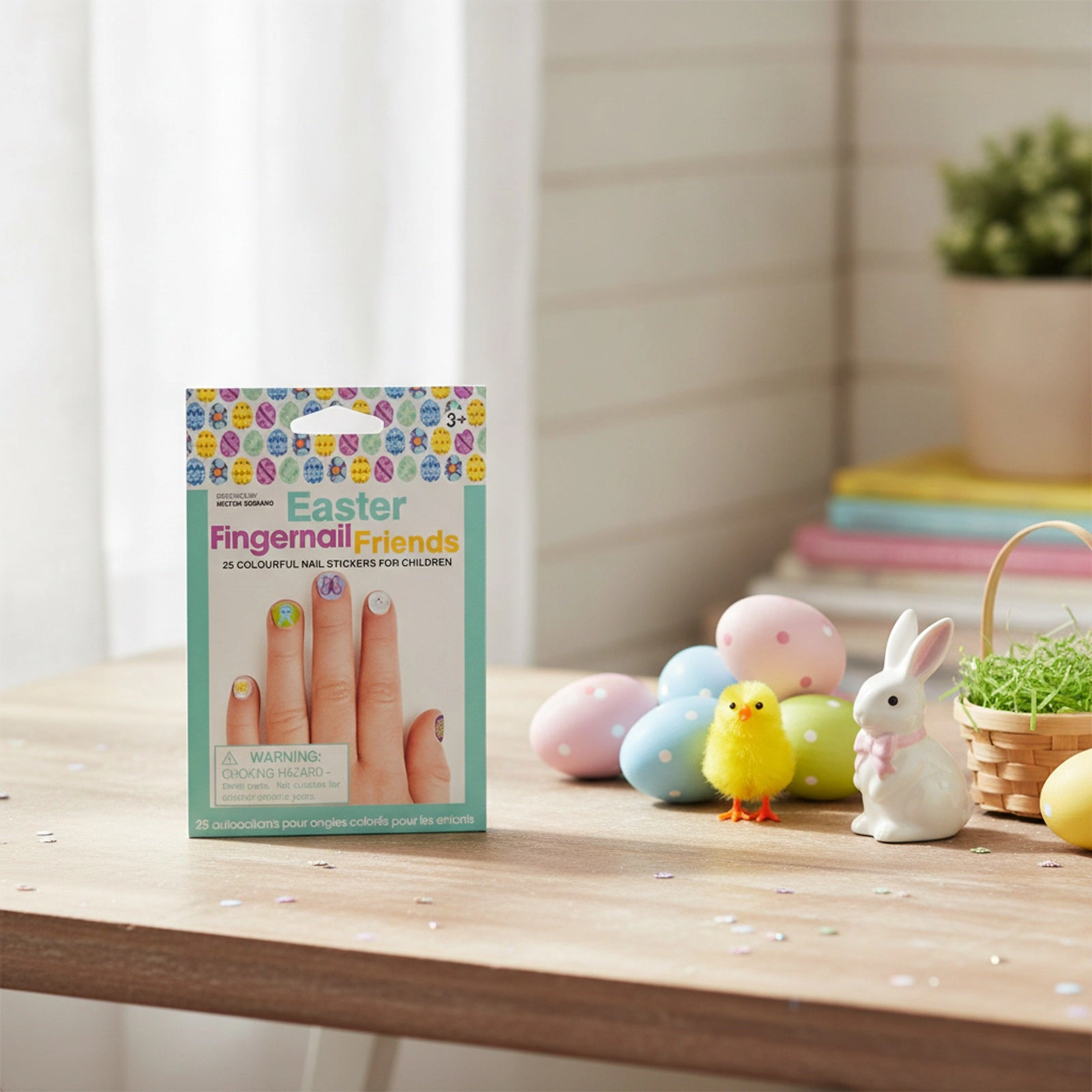 Wrapables Fingernail Friends Nail Stickers Nail Art for Children, Easter (50 stickers)