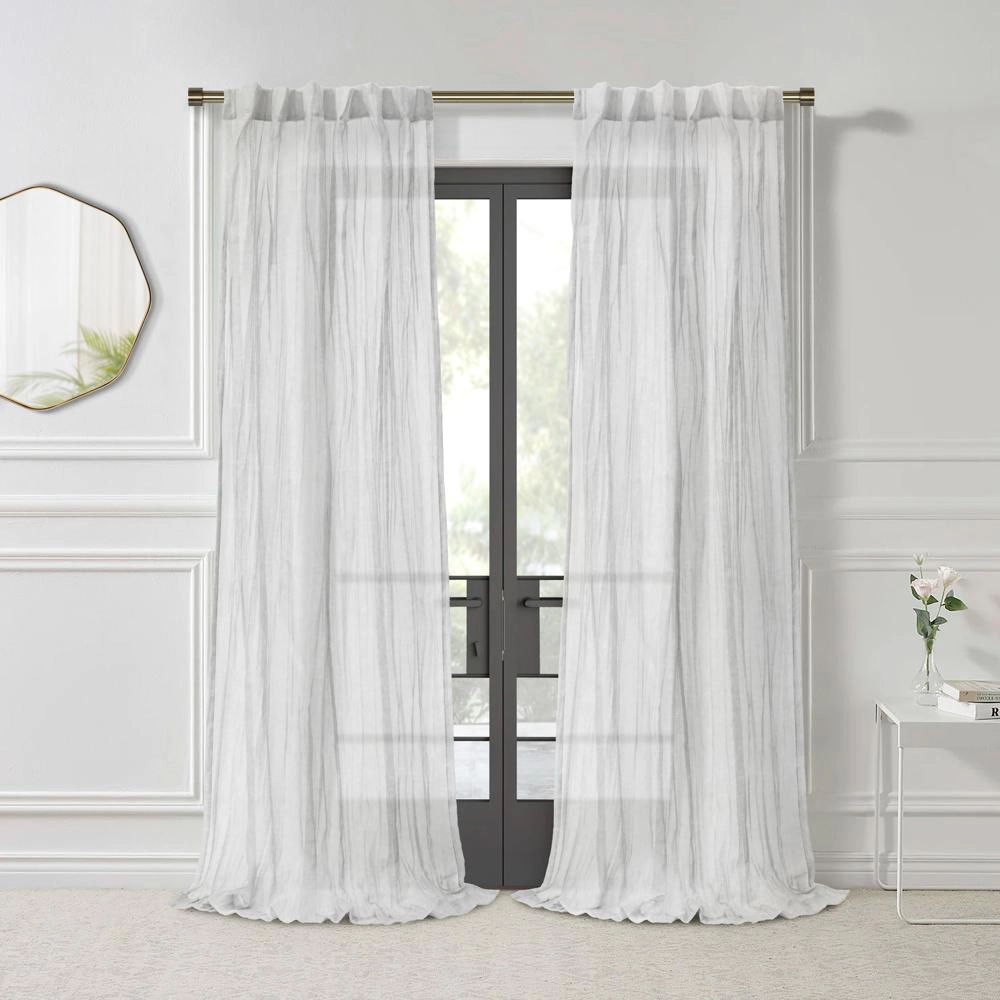Habitat Paloma Sheer Dual Header Stylish and Functional Curtain Panel 52" x 95" White
