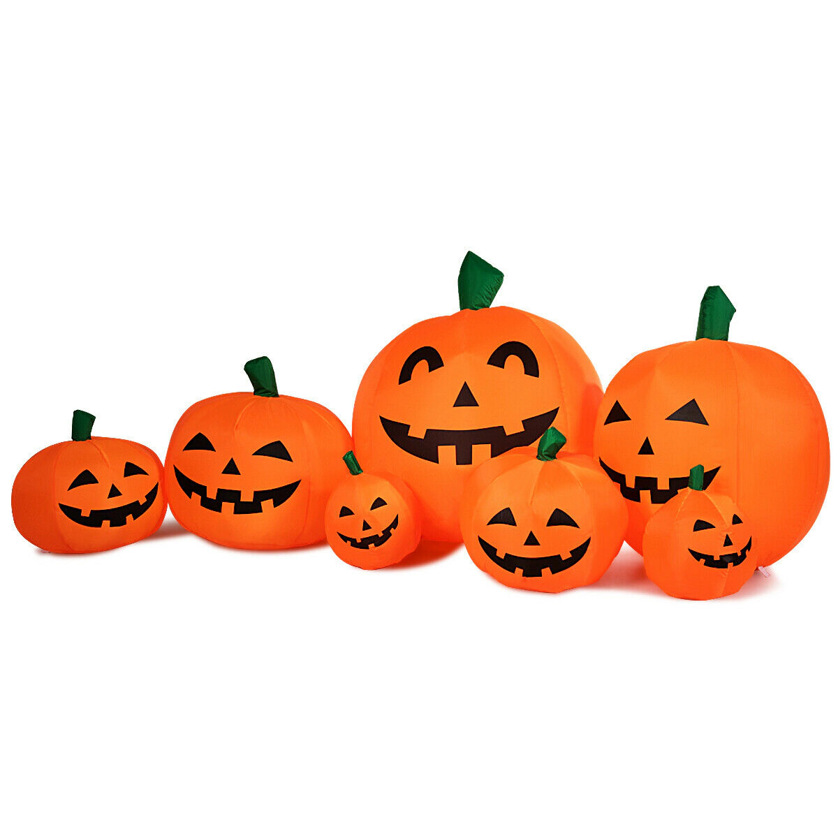 LJG 7.5 Feet Halloween Inflatable 7 Pumpkins Patch with LED Lights