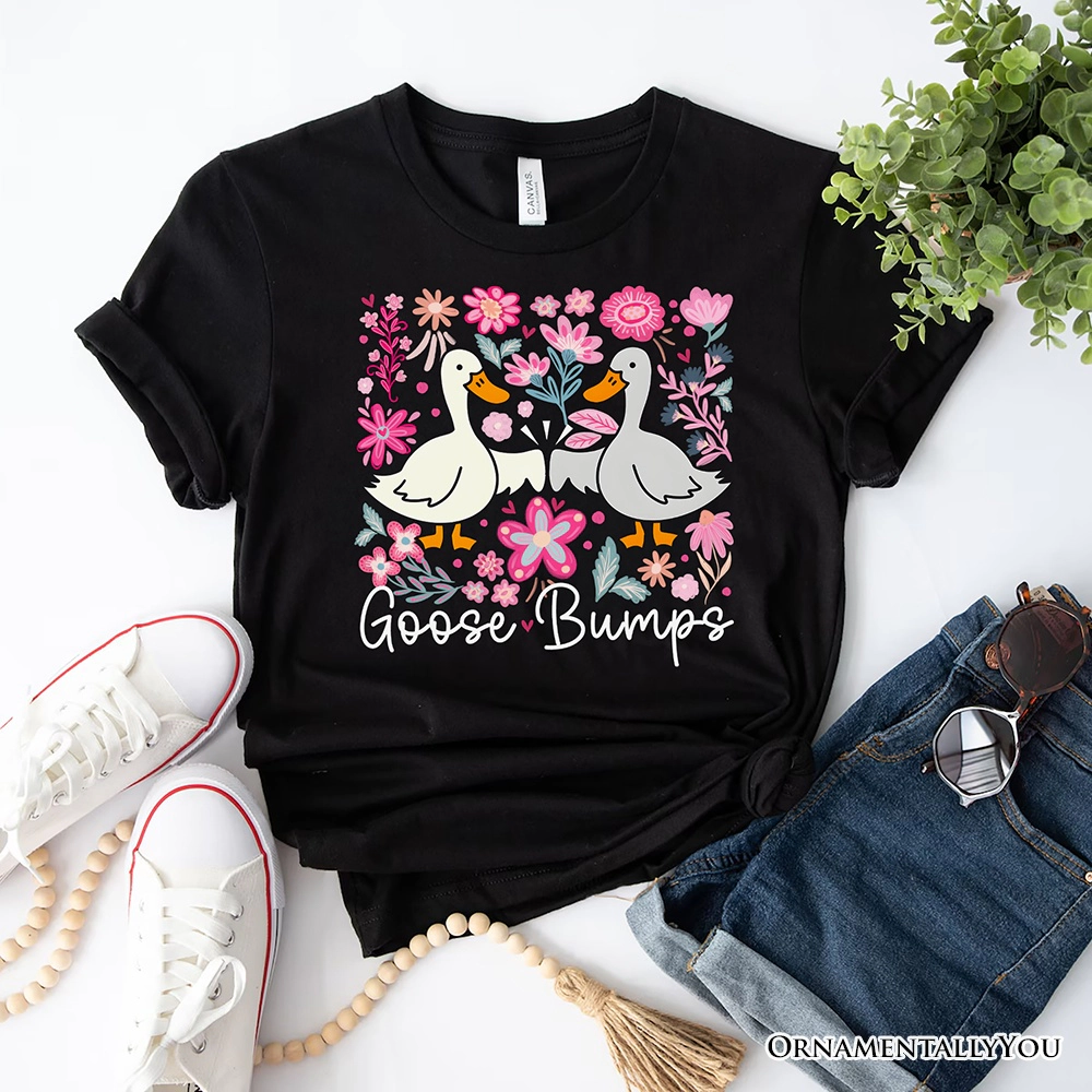 OrnamentallyYou Womens Funny Goose Bumps Floral T-Shirt