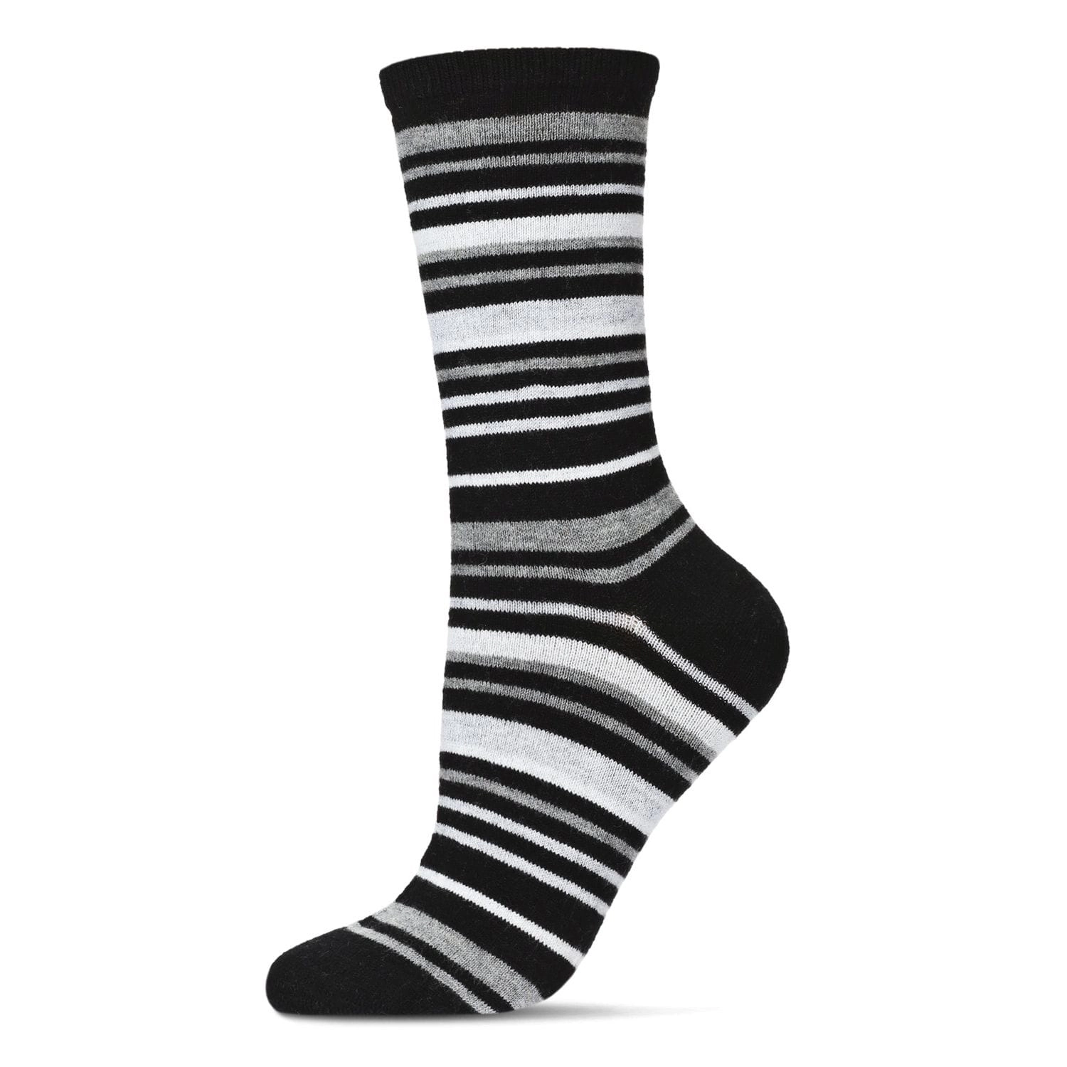 MeMoi Women's Soft Striped Cashmere Crew Socks