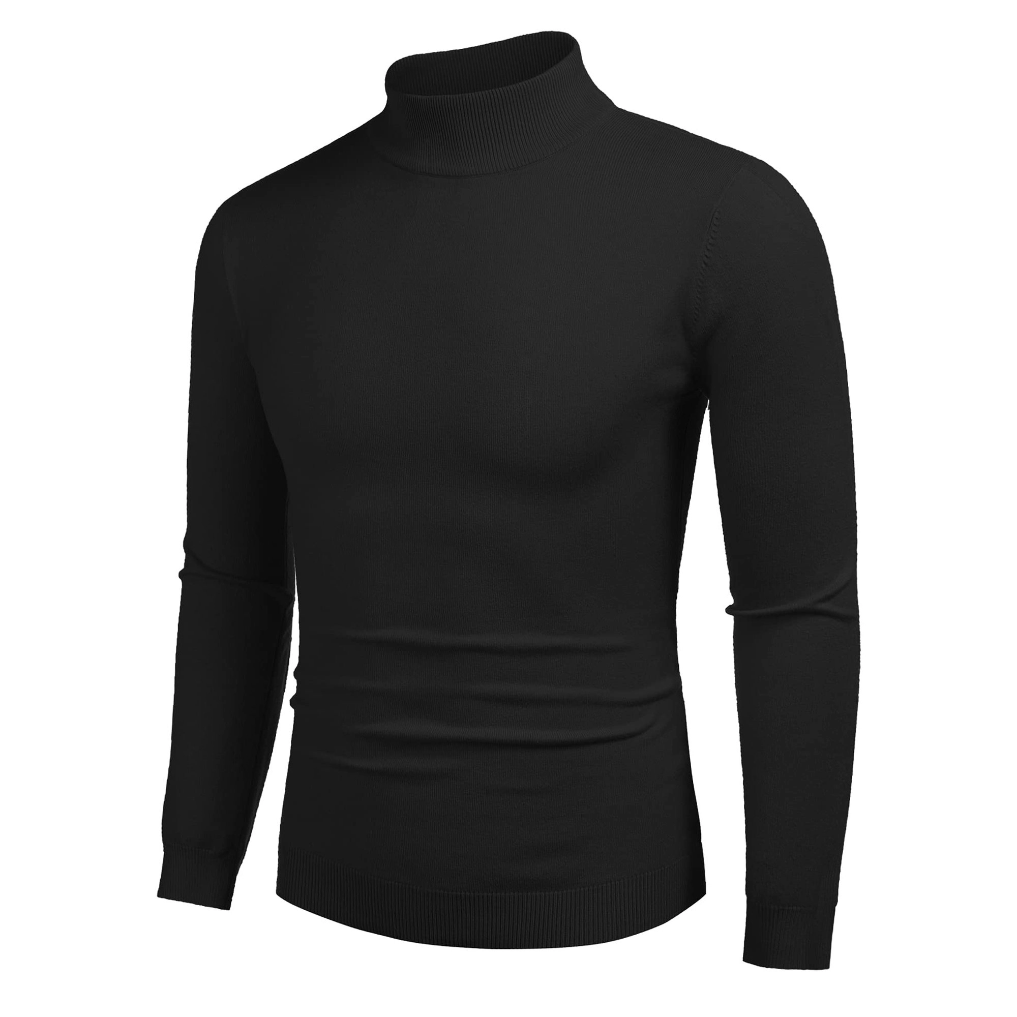 COOFANDY Mens Turtleneck Long Sleeve Sweater Fall Ribbed Trim Casual Pullover Tops