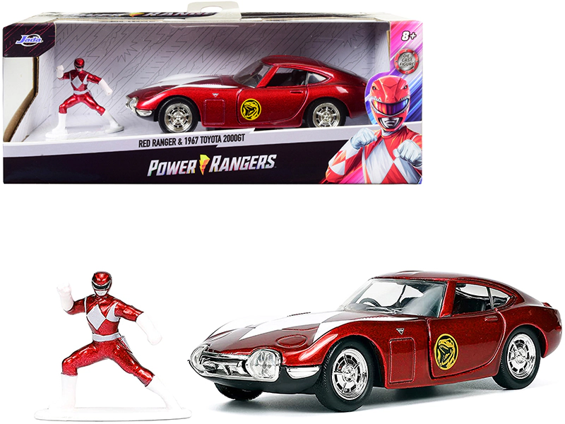 Jada 1967 Toyota 2000GT RHD (Right Hand Drive) Red Metallic and Red Ranger Diecast Figurine "Power Rangers"