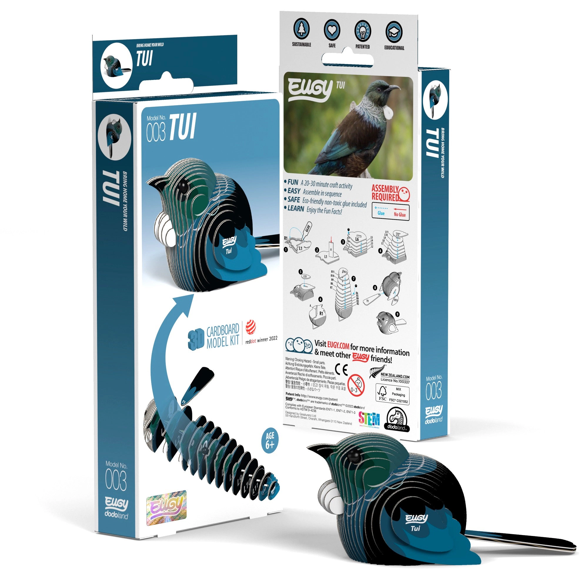 EUGY Tui 3D Puzzle - contains 27 puzzle pieces