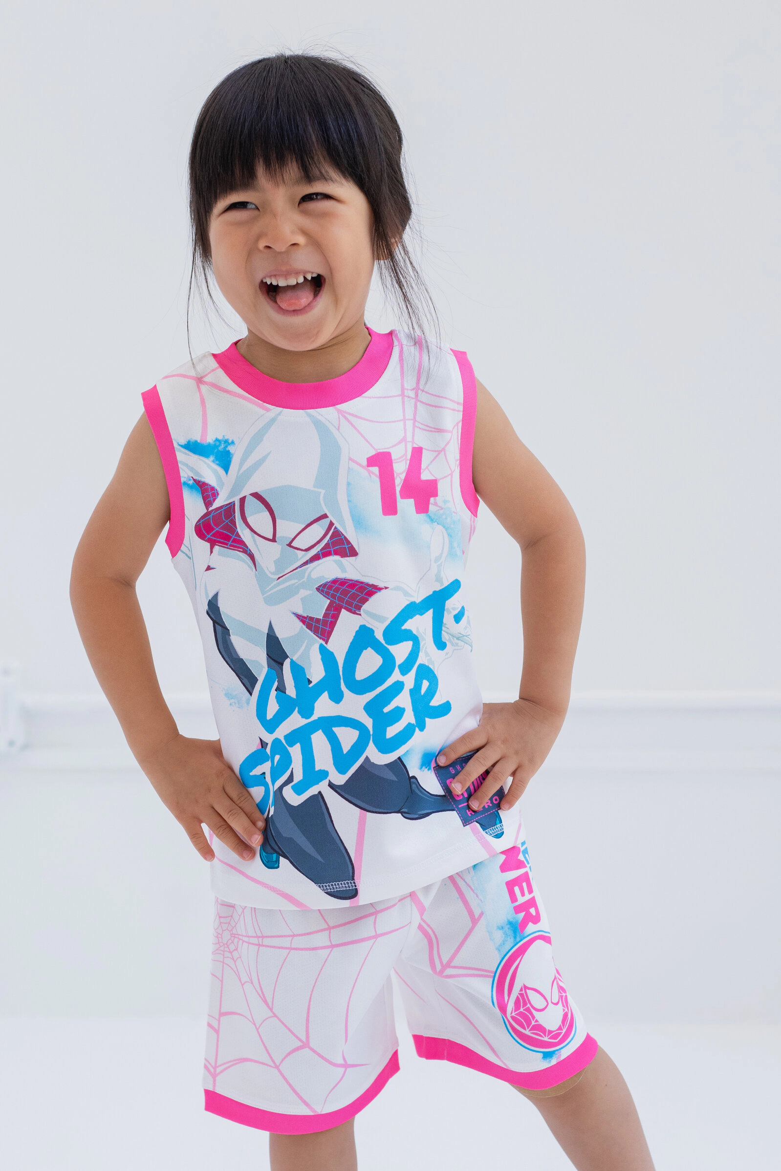 Marvel Spider-Verse Girls' Athletic 2-Piece Tank Top and Shorts Set