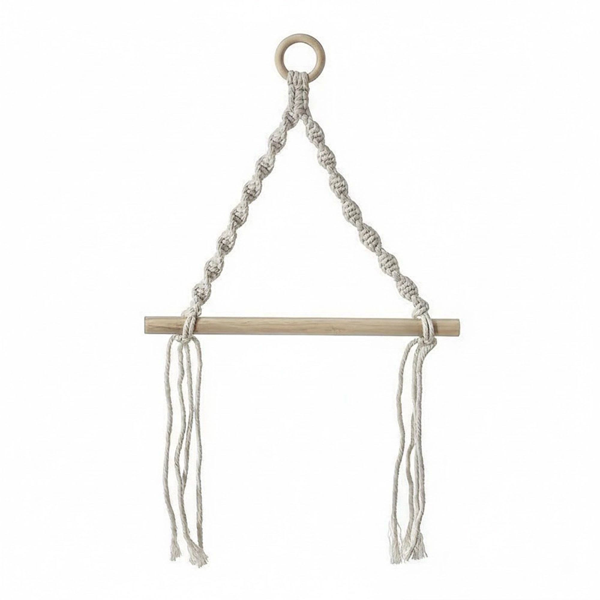 Alilang Women 3-piece Hanging Rope Toilet Paper Holder with Wooden Dowel Bar