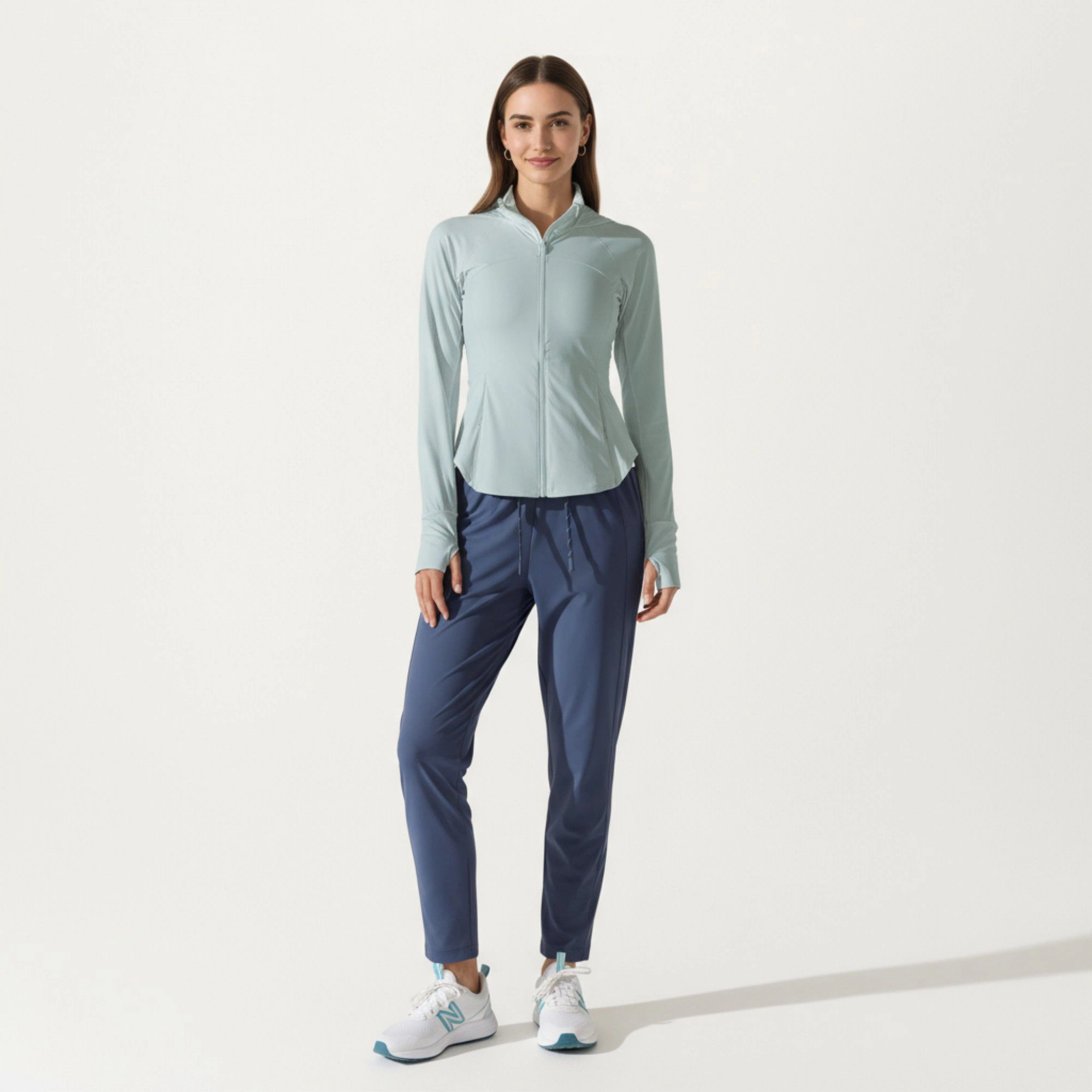 Anna-Kaci Women's Full-Zip Long Sleeve Active Jacket with Fitted Silhouette and High Neck