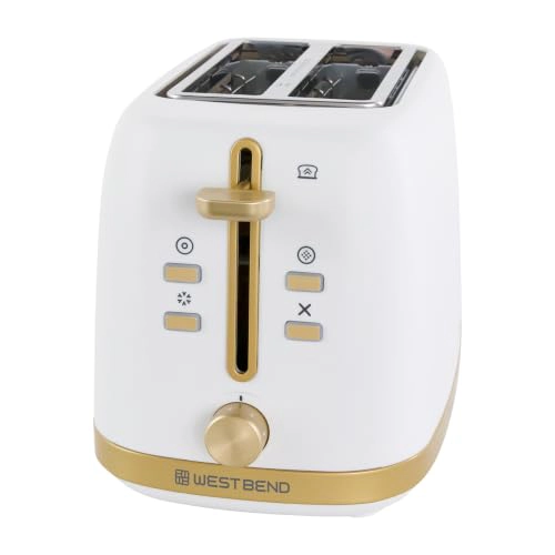 WEST BEND 2-Slice Toaster White and Gold