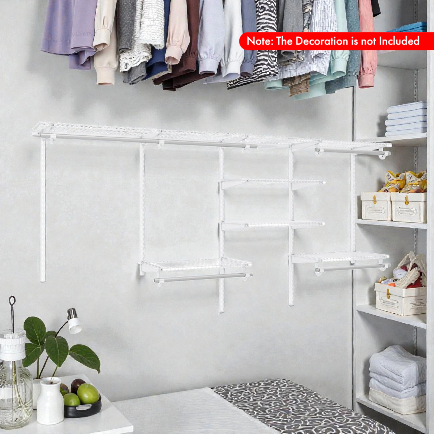 Hivvago Extendable Clothing Organizer with Hanging Bar