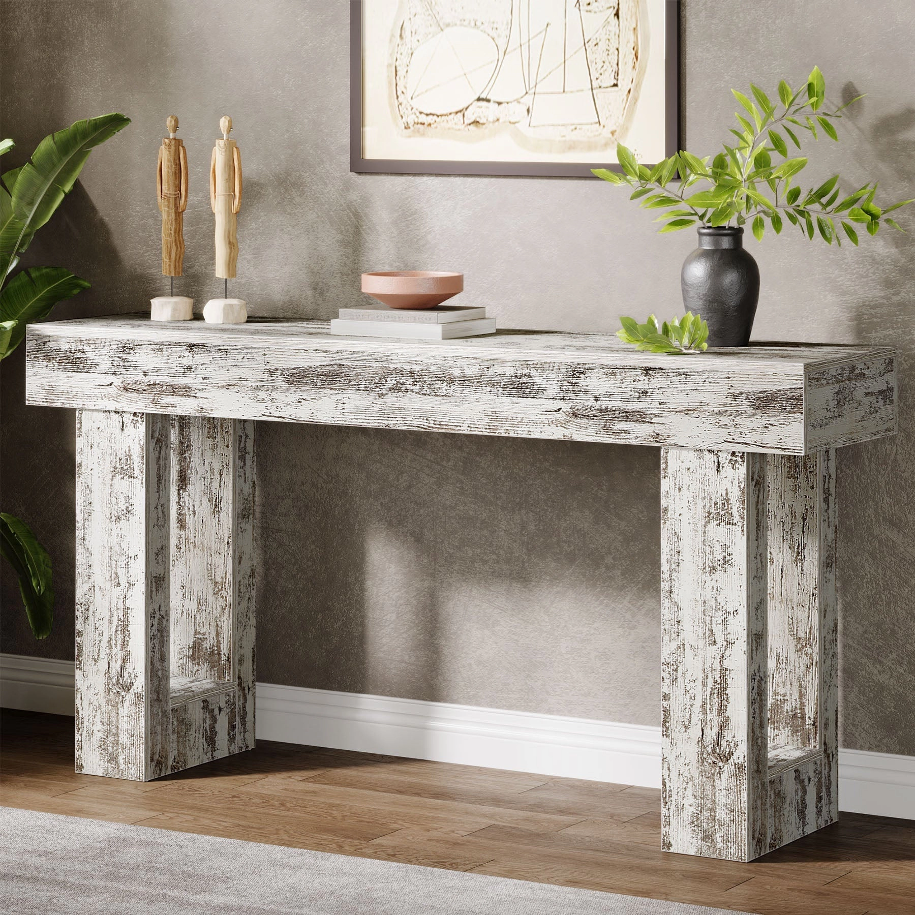 Tribesigns Wooden Sofa Table, 63-Inch Modern Console Table For Living Room