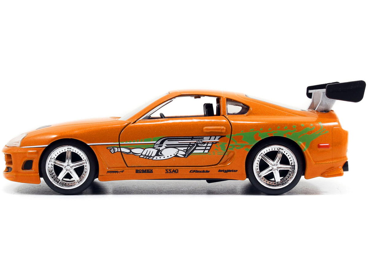 Jada Brian's Toyota Supra Orange with Graphics "The Fast and the Furious" (2001) Movie "Fast & Furious 25th