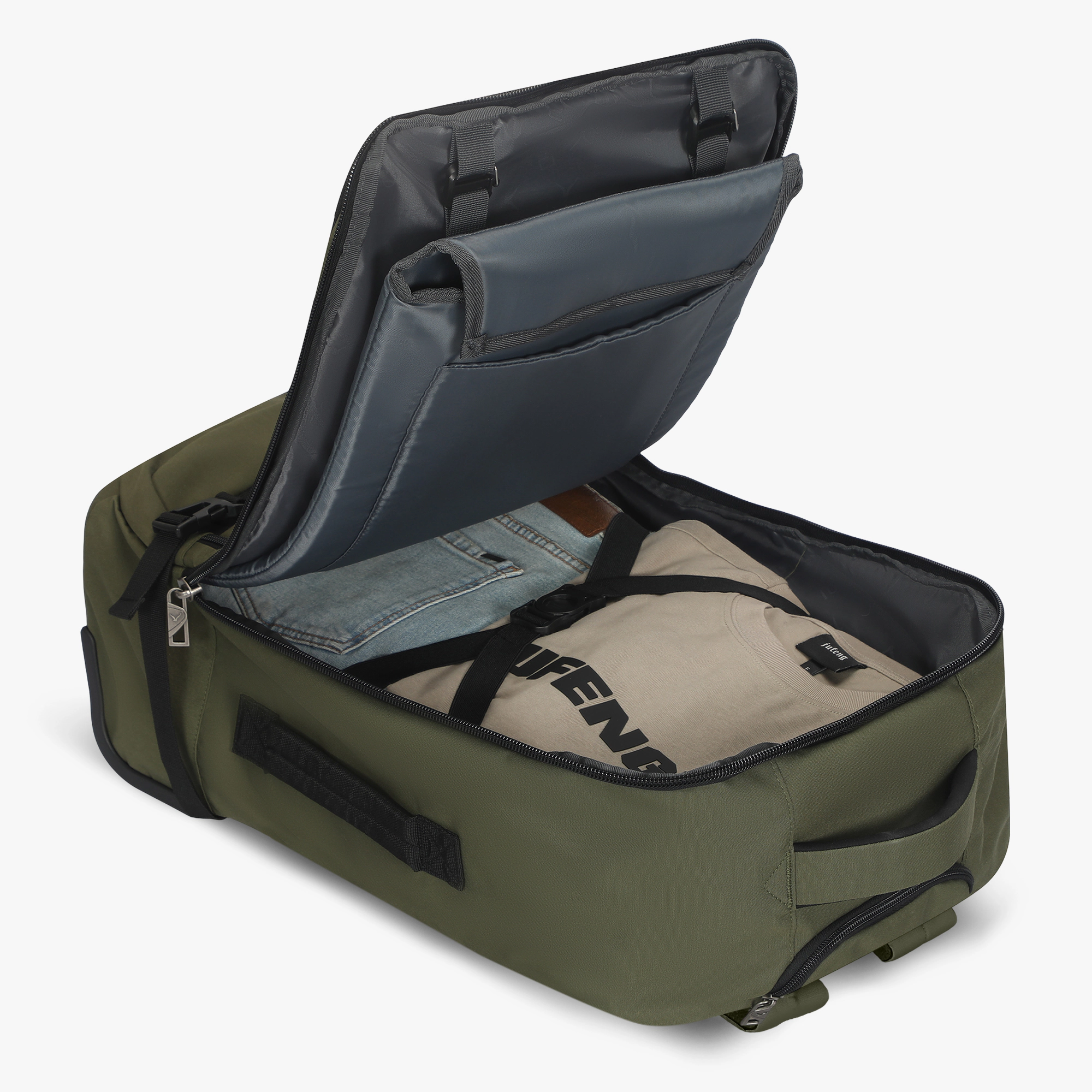Hynes Eagle Unisex Rolling Travel Backpack (42L)